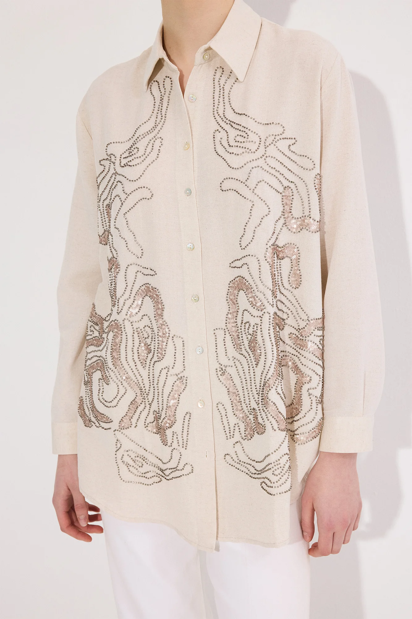 EMBROIDERED LINEN SHIRT - Image 5