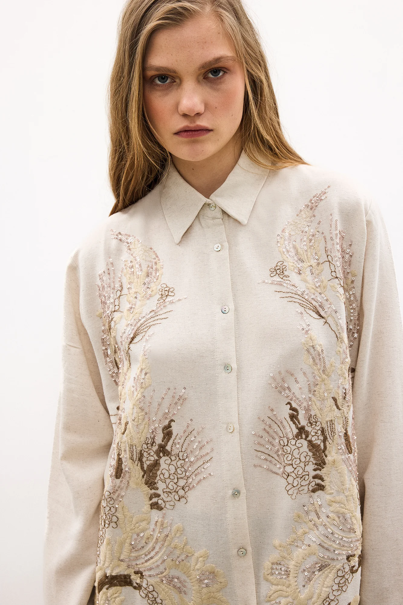 EMBROIDERED LINEN SHIRT - Image 3