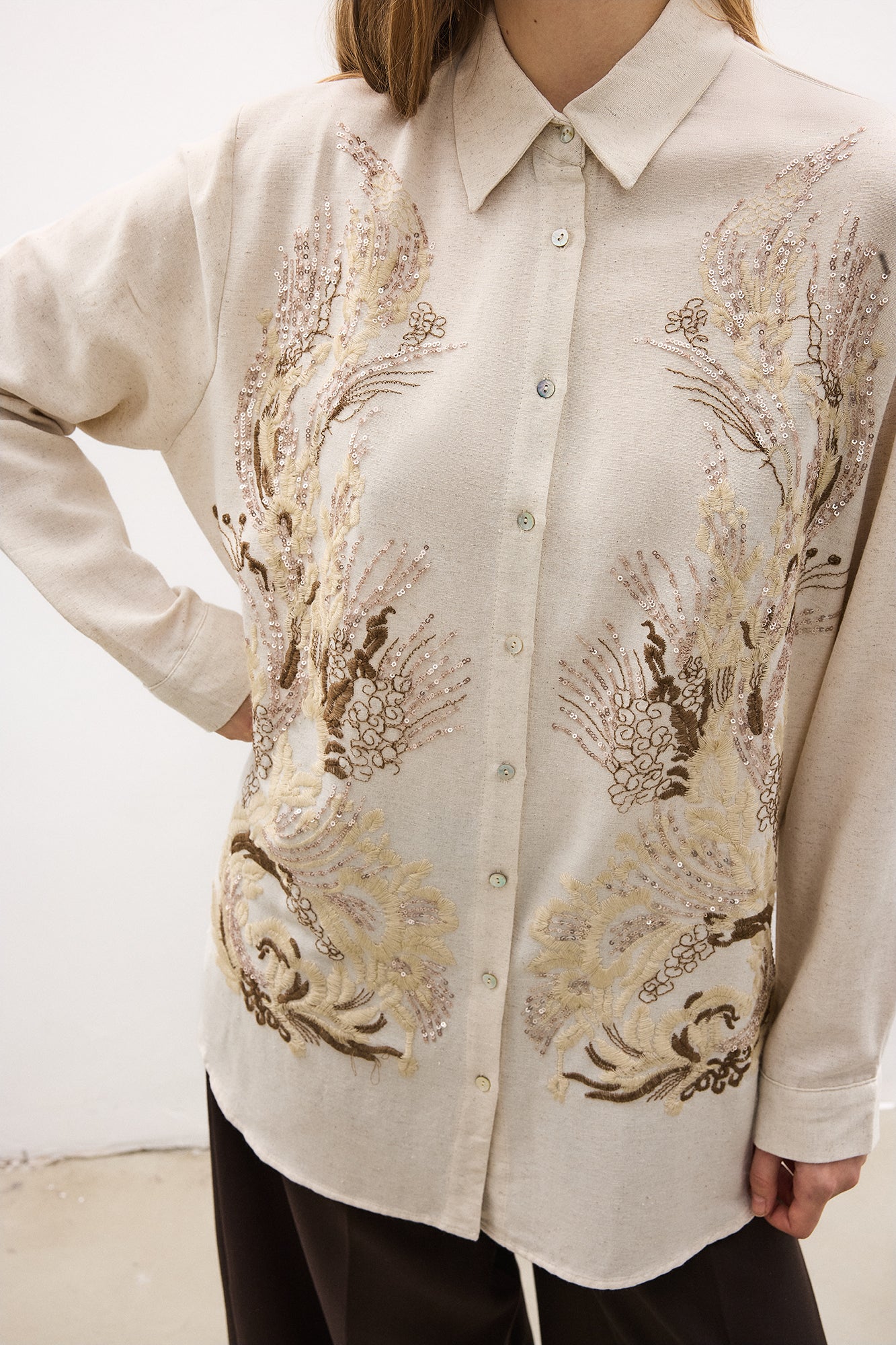EMBROIDERED LINEN SHIRT - Image 5