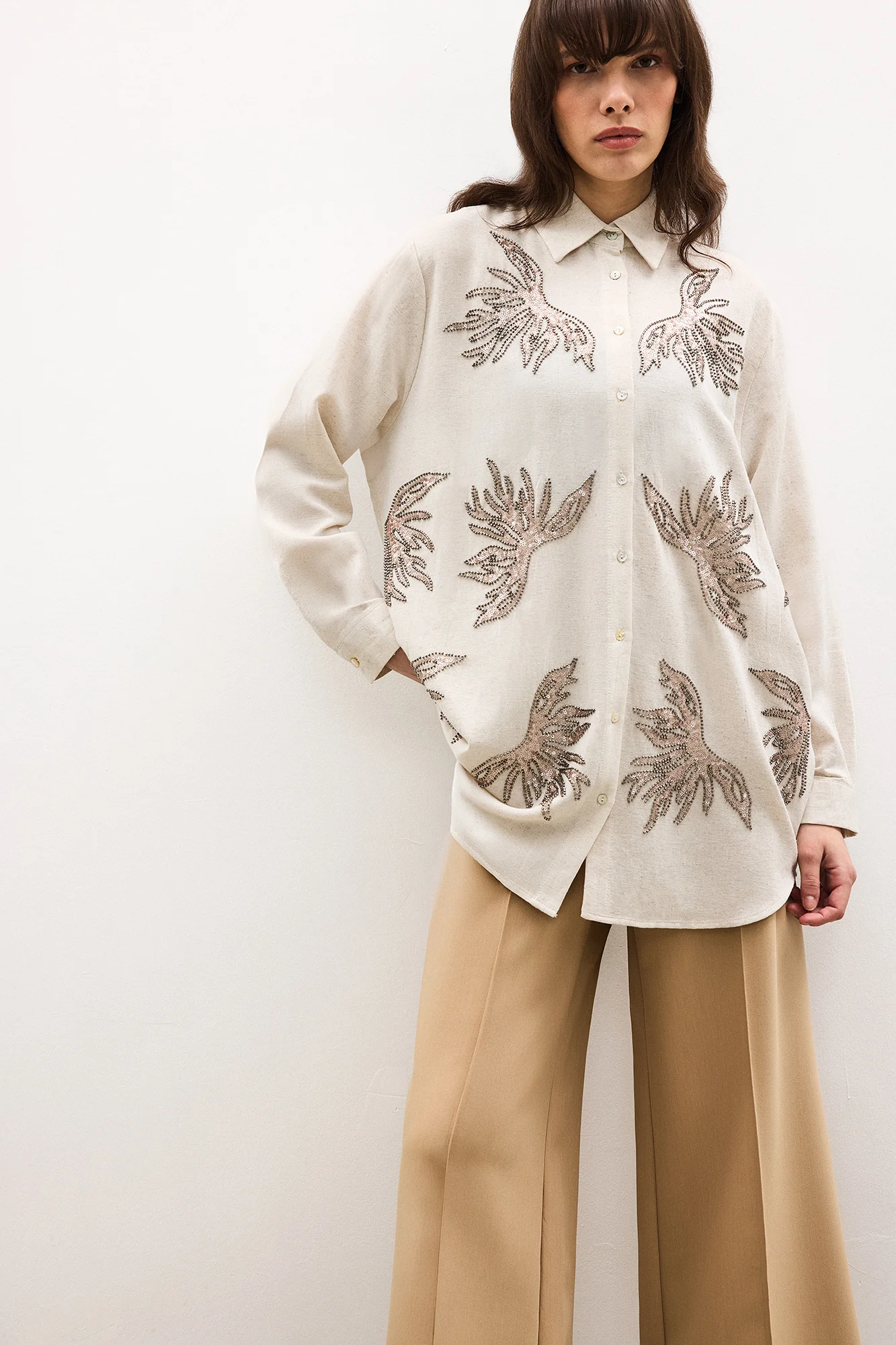 EMBROIDERED LINEN SHIRT - Image 4