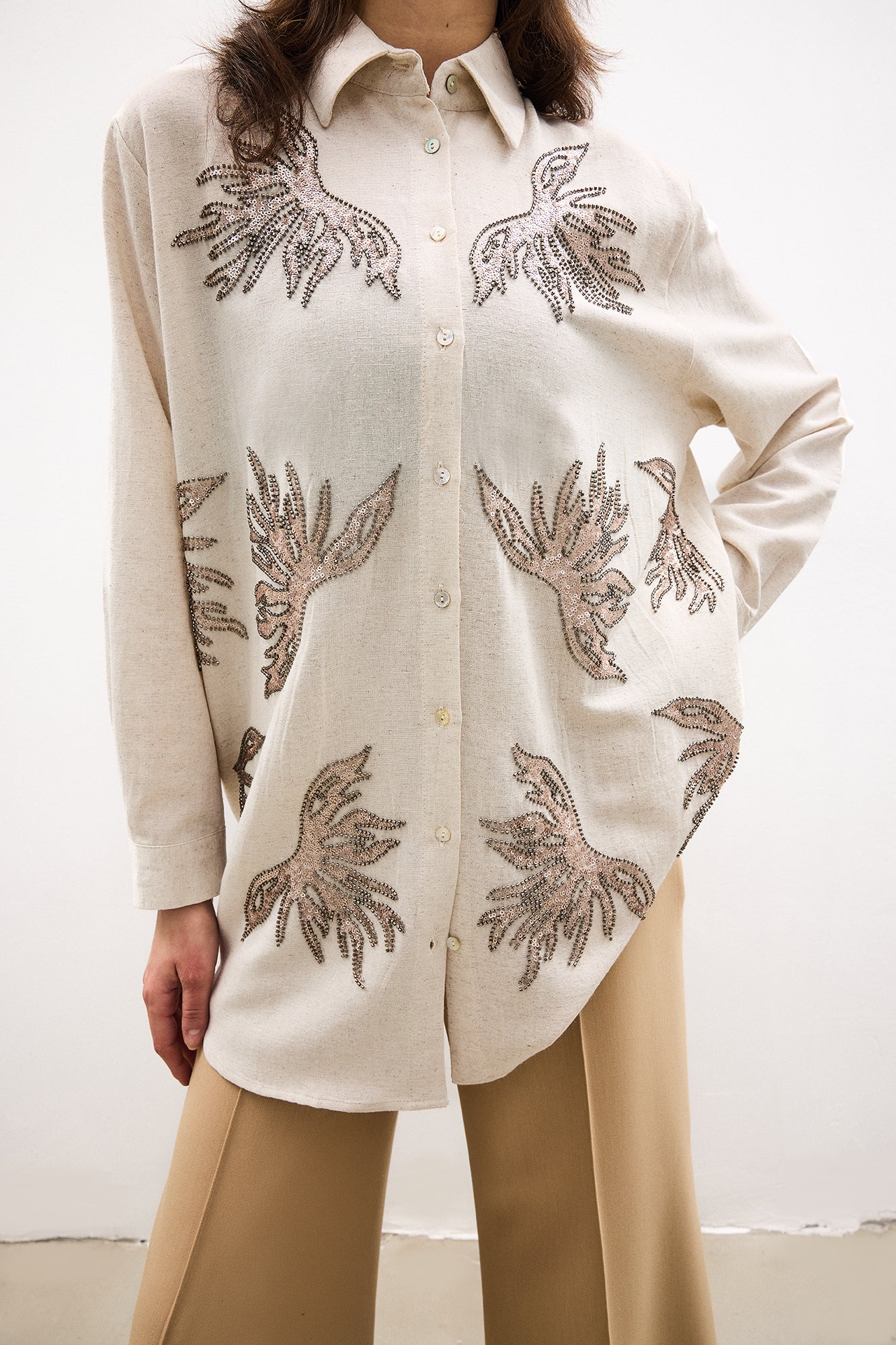EMBROIDERED LINEN SHIRT - Image 5