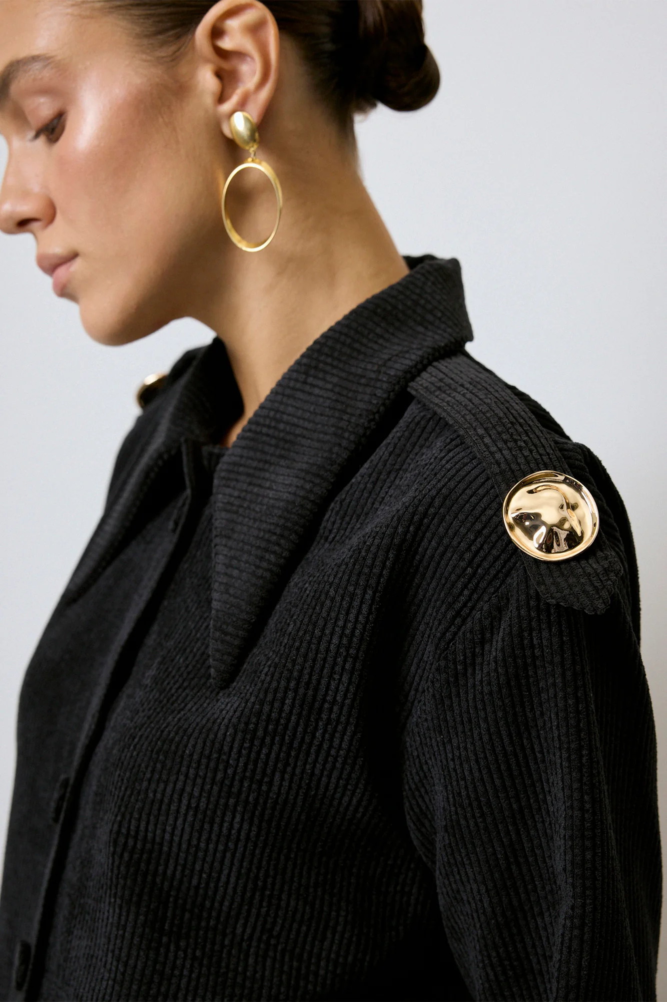 EPAULETTE DETAILED CORDUROY SHIRT - Image 5