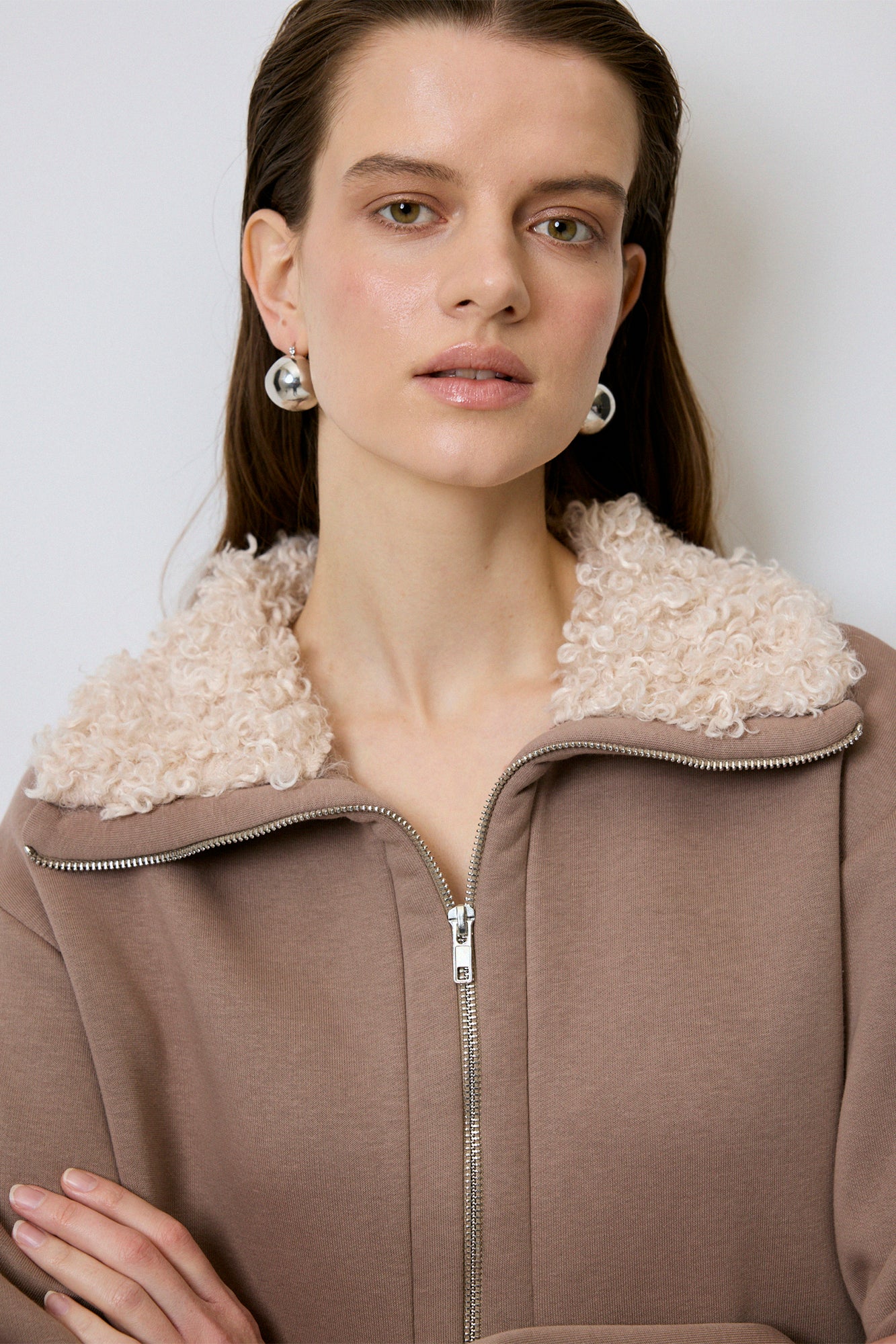 FAUX FUR COLLAR SWEATSHIRT - Image 7