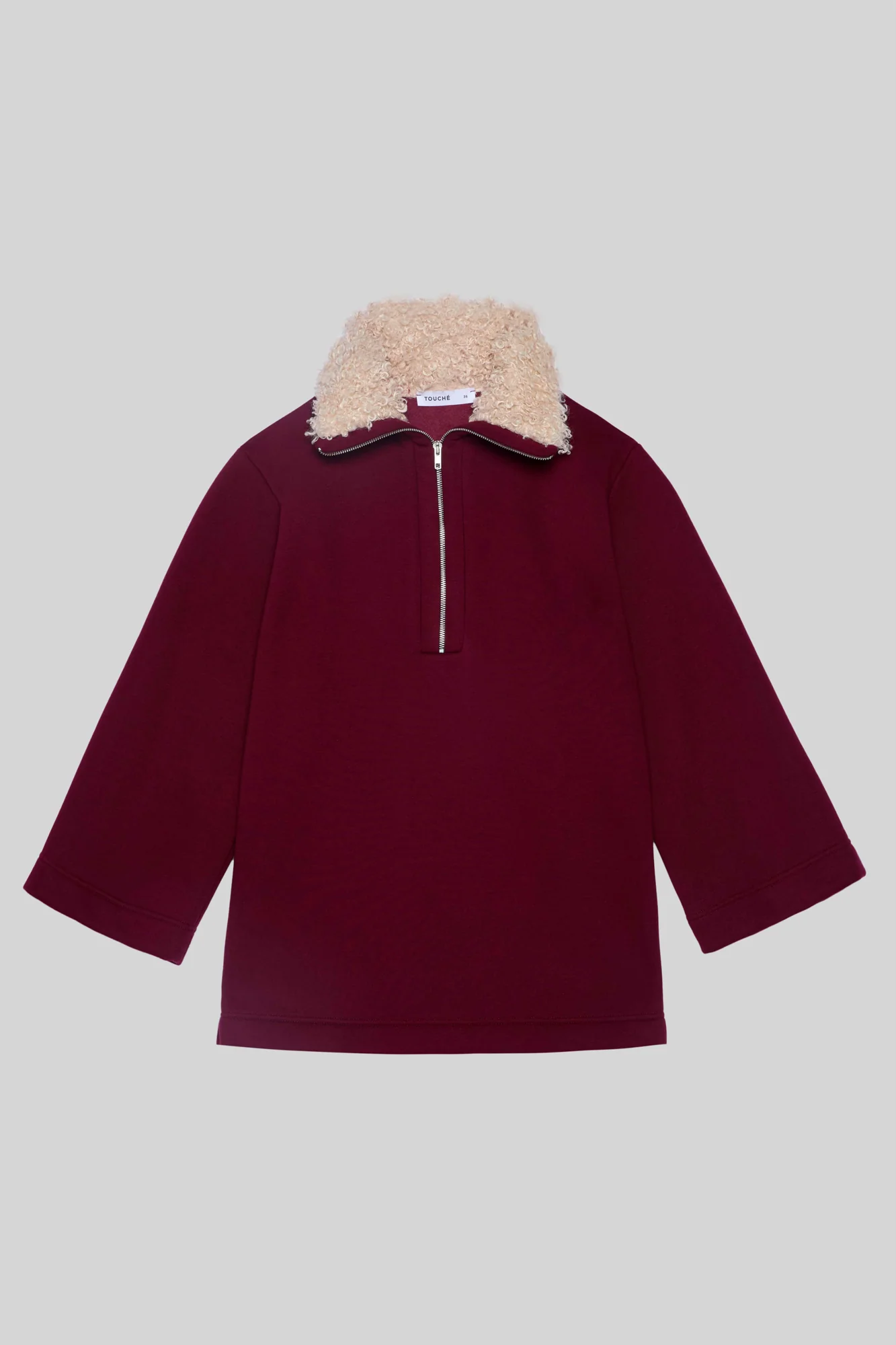 FAUX FUR COLLAR SWEATSHIRT - Image 3