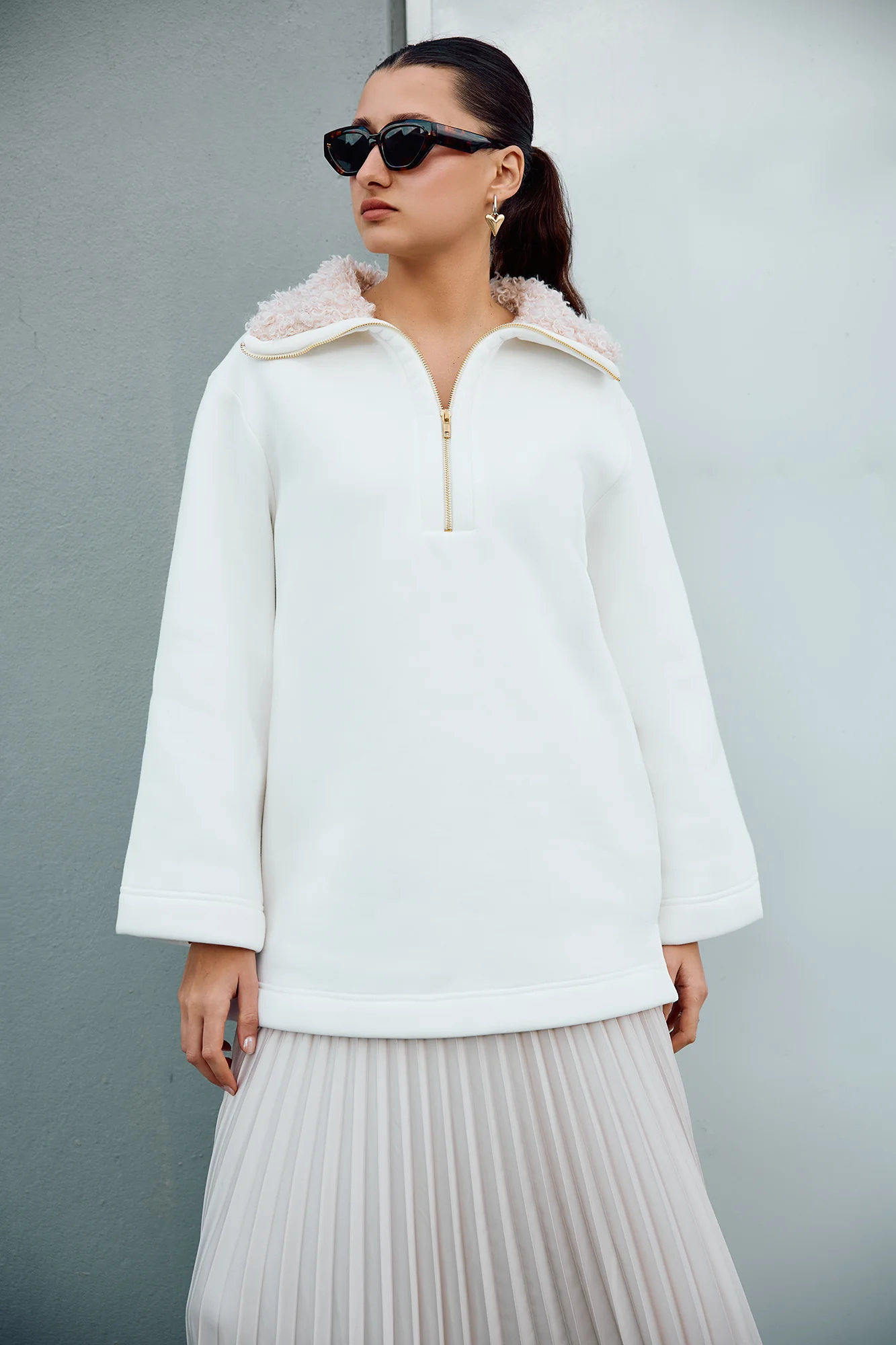 FAUX FUR COLLAR SWEATSHIRT - Image 7