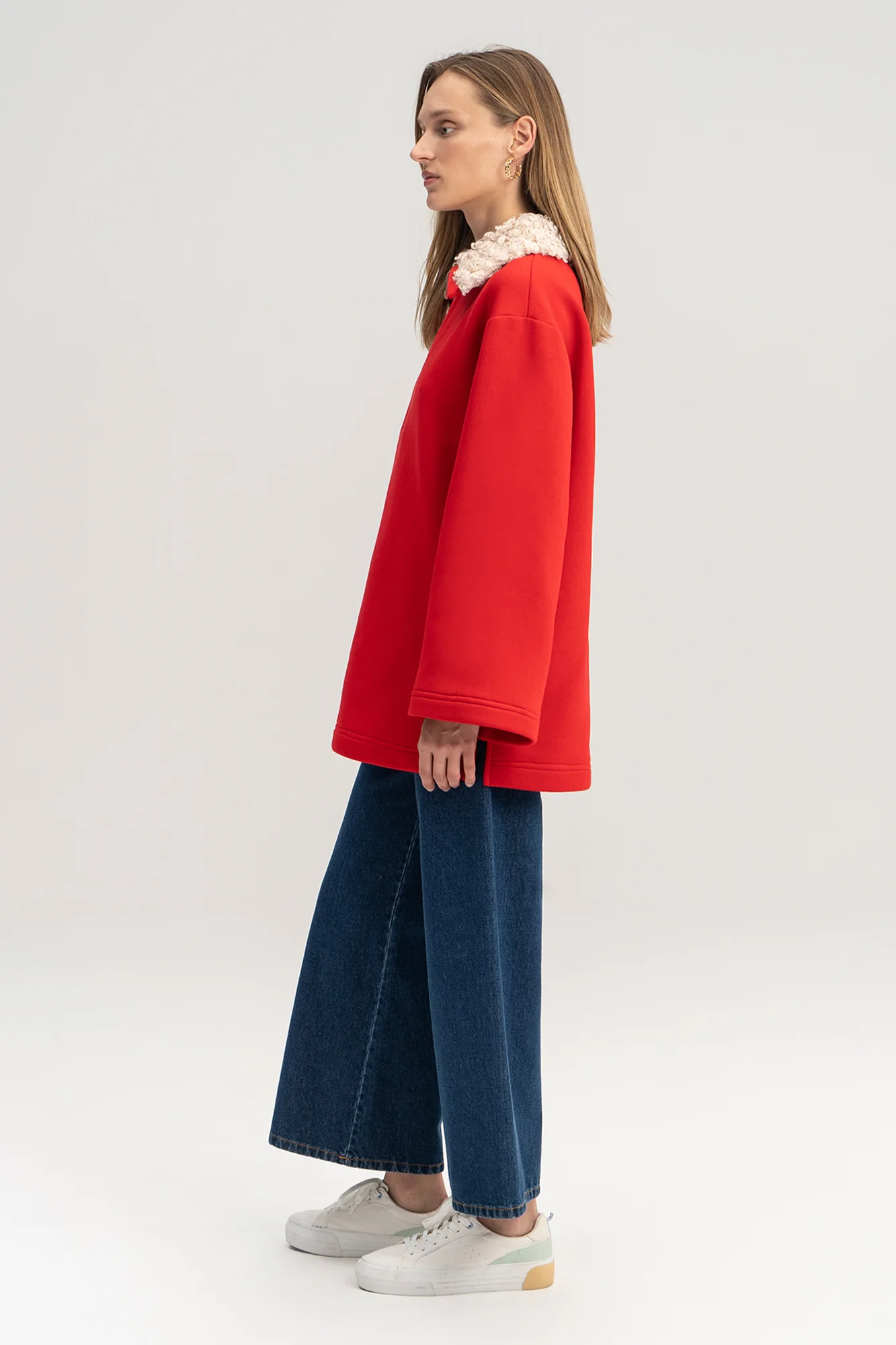 FAUX FUR COLLAR SWEATSHIRT - Image 5
