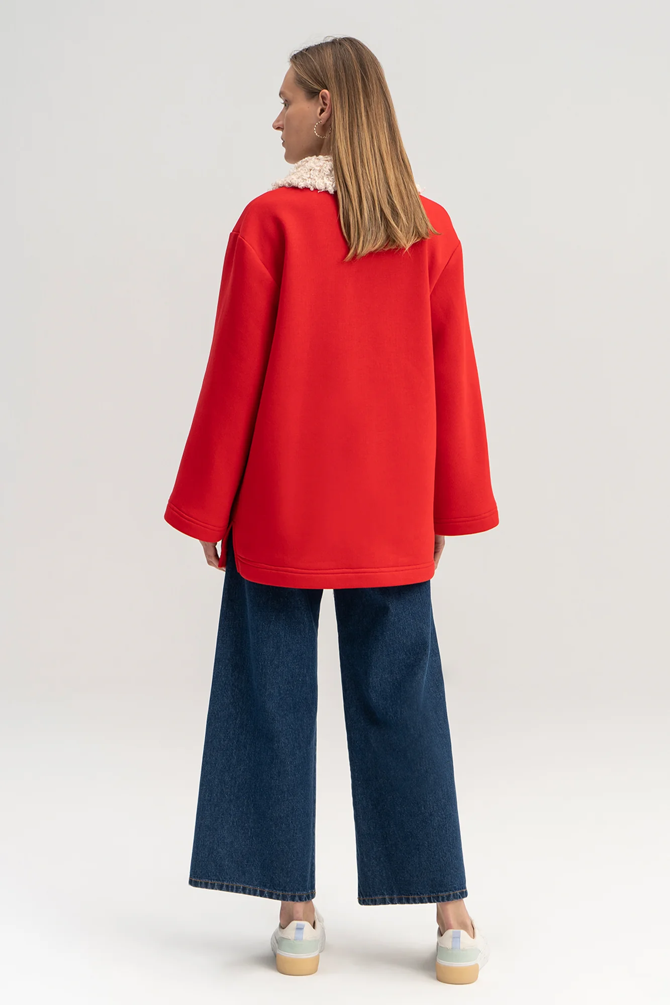 FAUX FUR COLLAR SWEATSHIRT - Image 6