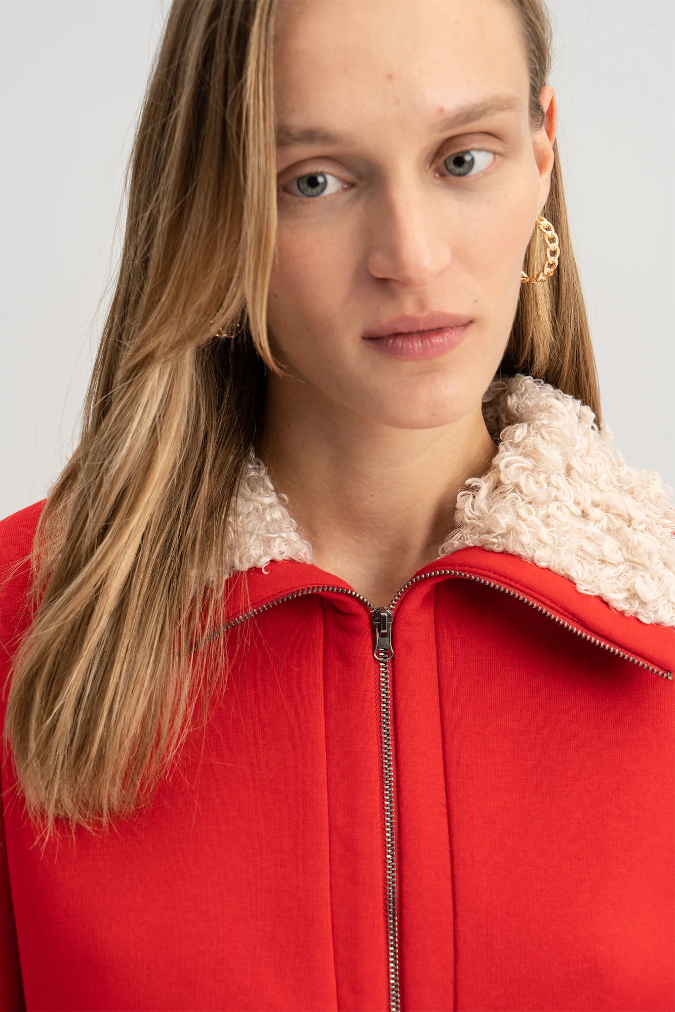 FAUX FUR COLLAR SWEATSHIRT - Image 8