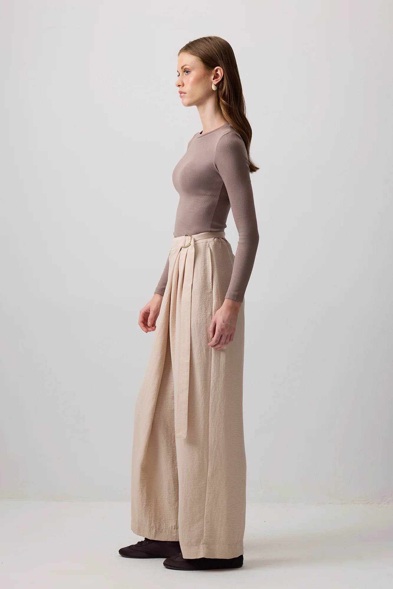 ZIPPERED WIDE LEG TROUSERS - Image 3