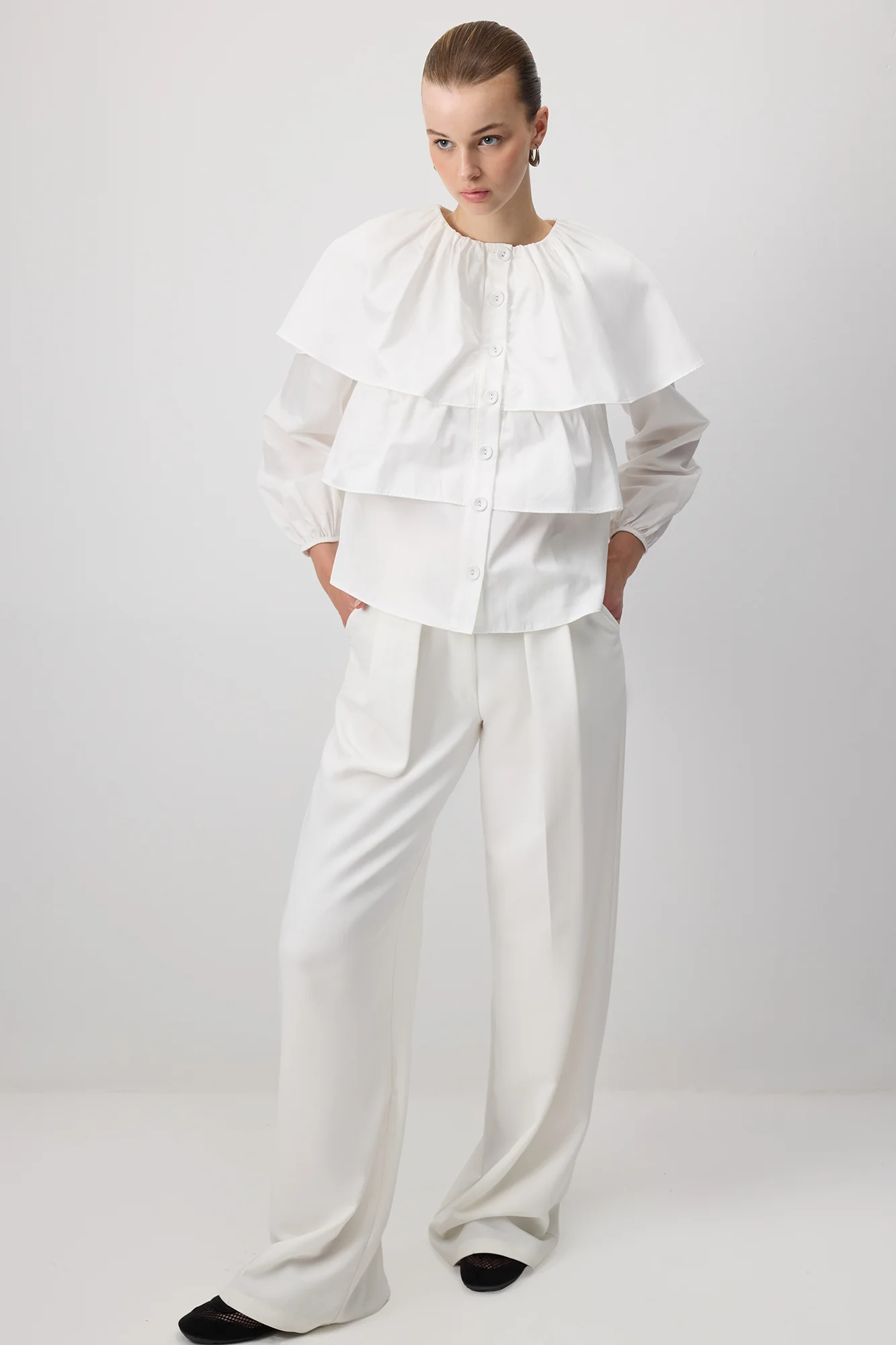 PUFFLED CROP SHIRT - Image 2