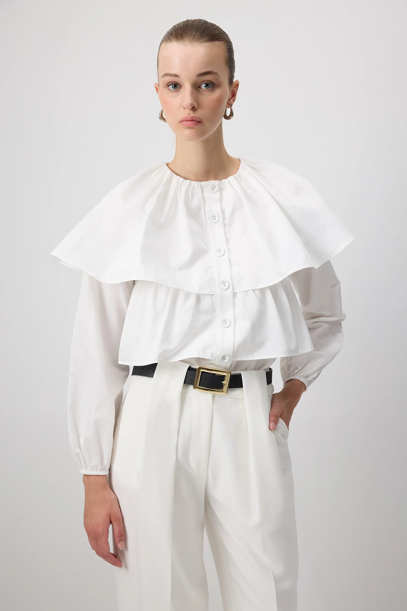 PUFFLED CROP SHIRT - Image 3