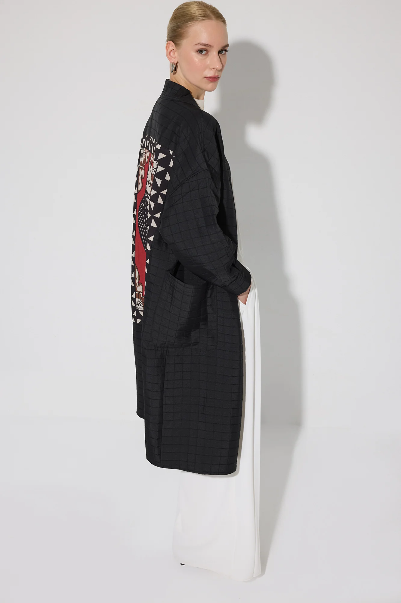 PATTERNED QUILTED KIMONO - Image 2