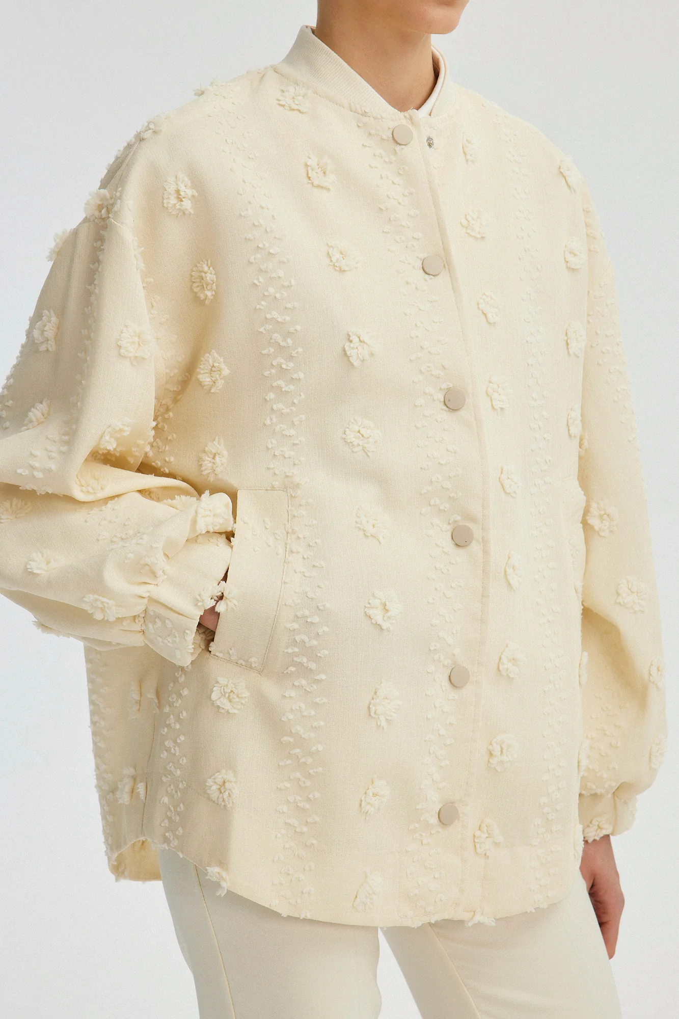 FLORAL LACE BOMBER JACKET - Image 6