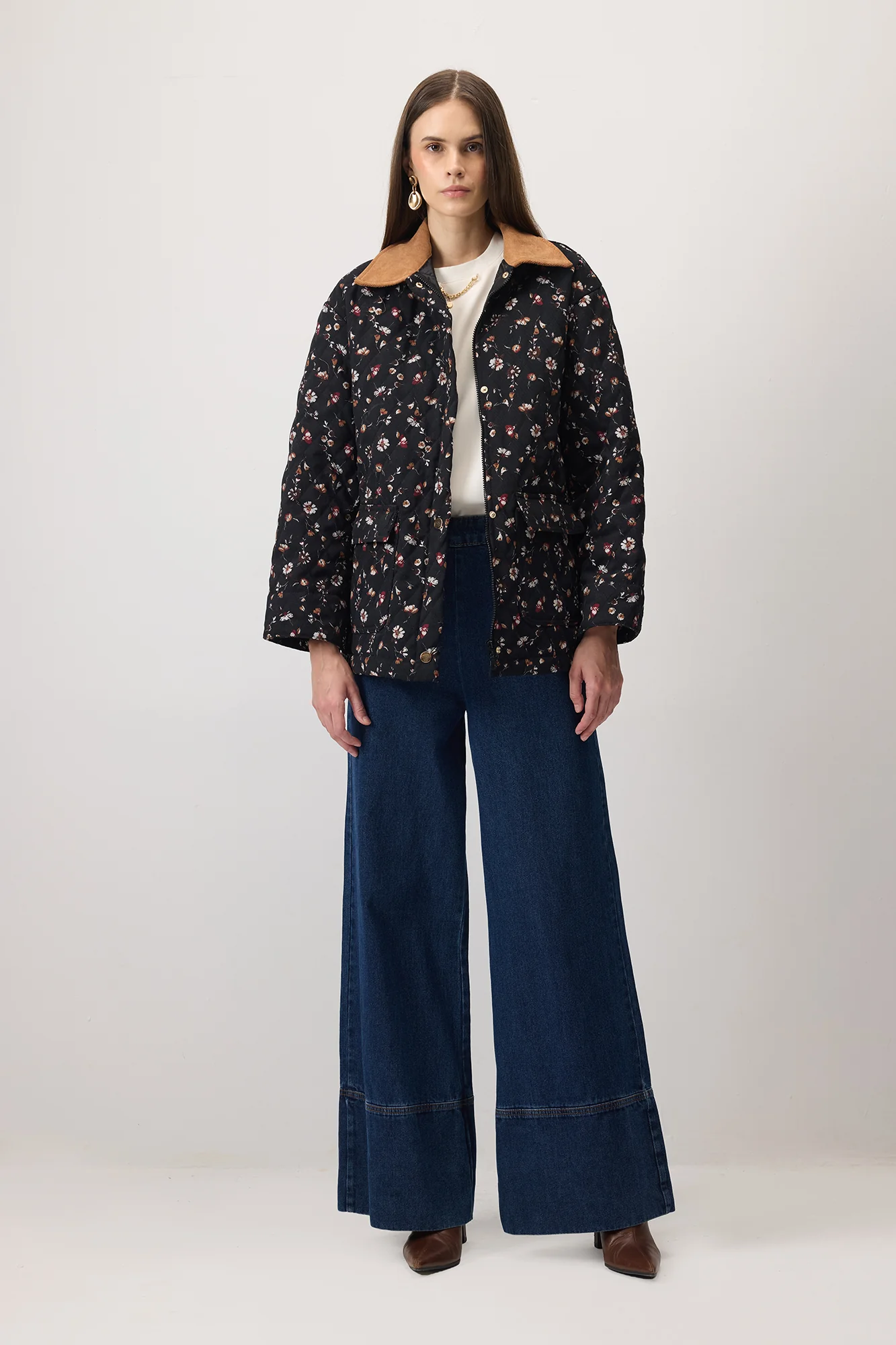 FLORAL PATTERNED GABARDIN JACKET - Image 2