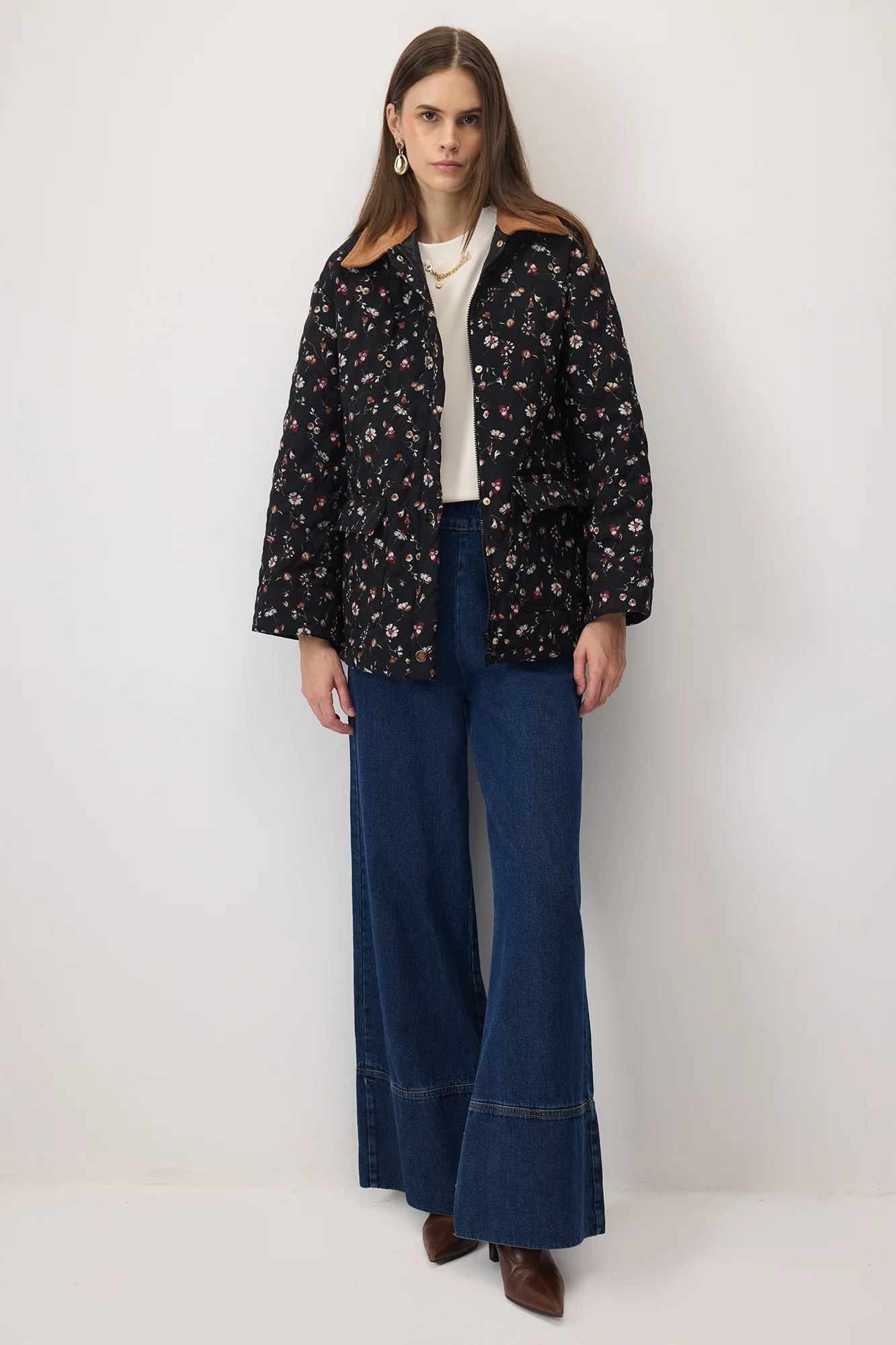 FLORAL PATTERNED GABARDIN JACKET - Image 3