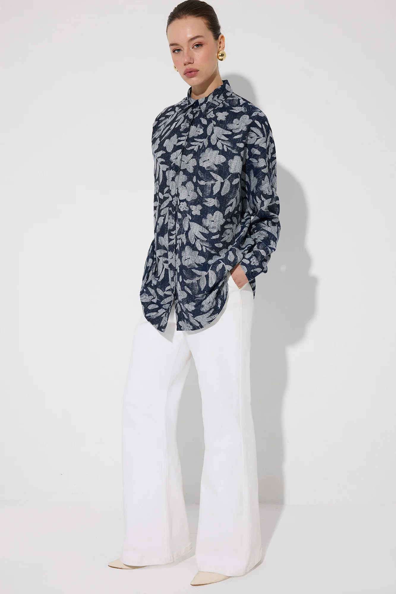 FLORAL PATTERNED OVERSIZE SHIRT - Image 2