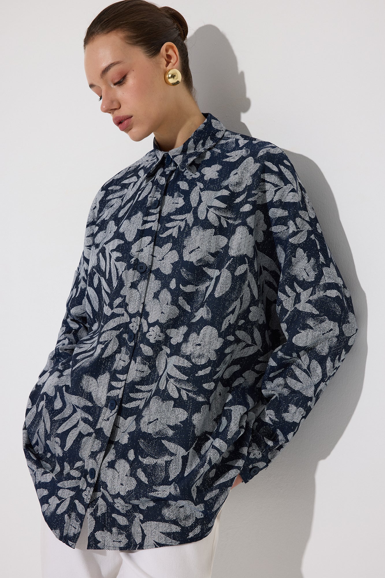 FLORAL PATTERNED OVERSIZE SHIRT - Image 4