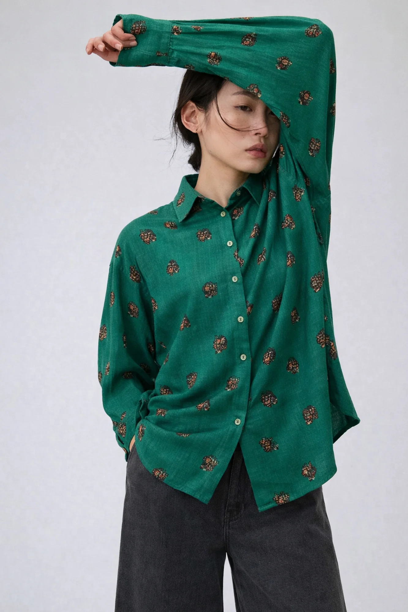 FLOWER PATTERNED COTTON SHIRT - Image 2