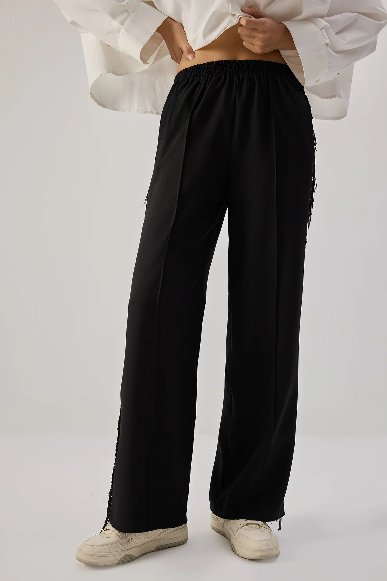 FRINGED CREPE TROUSERS - Image 4