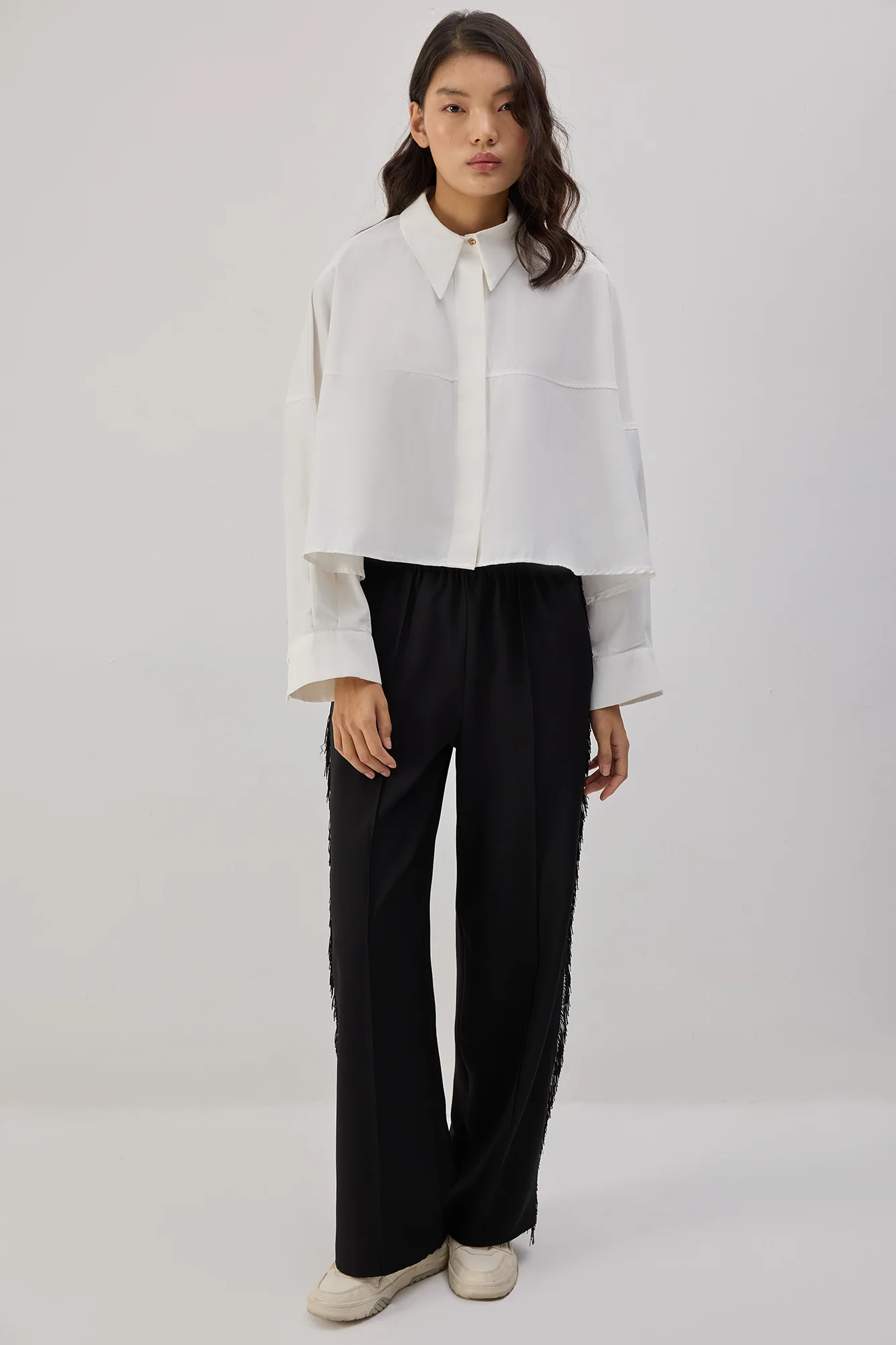 FRINGED CREPE TROUSERS - Image 5