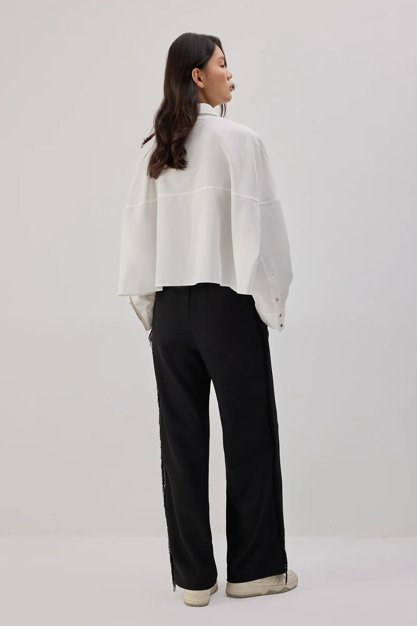 FRINGED CREPE TROUSERS - Image 6