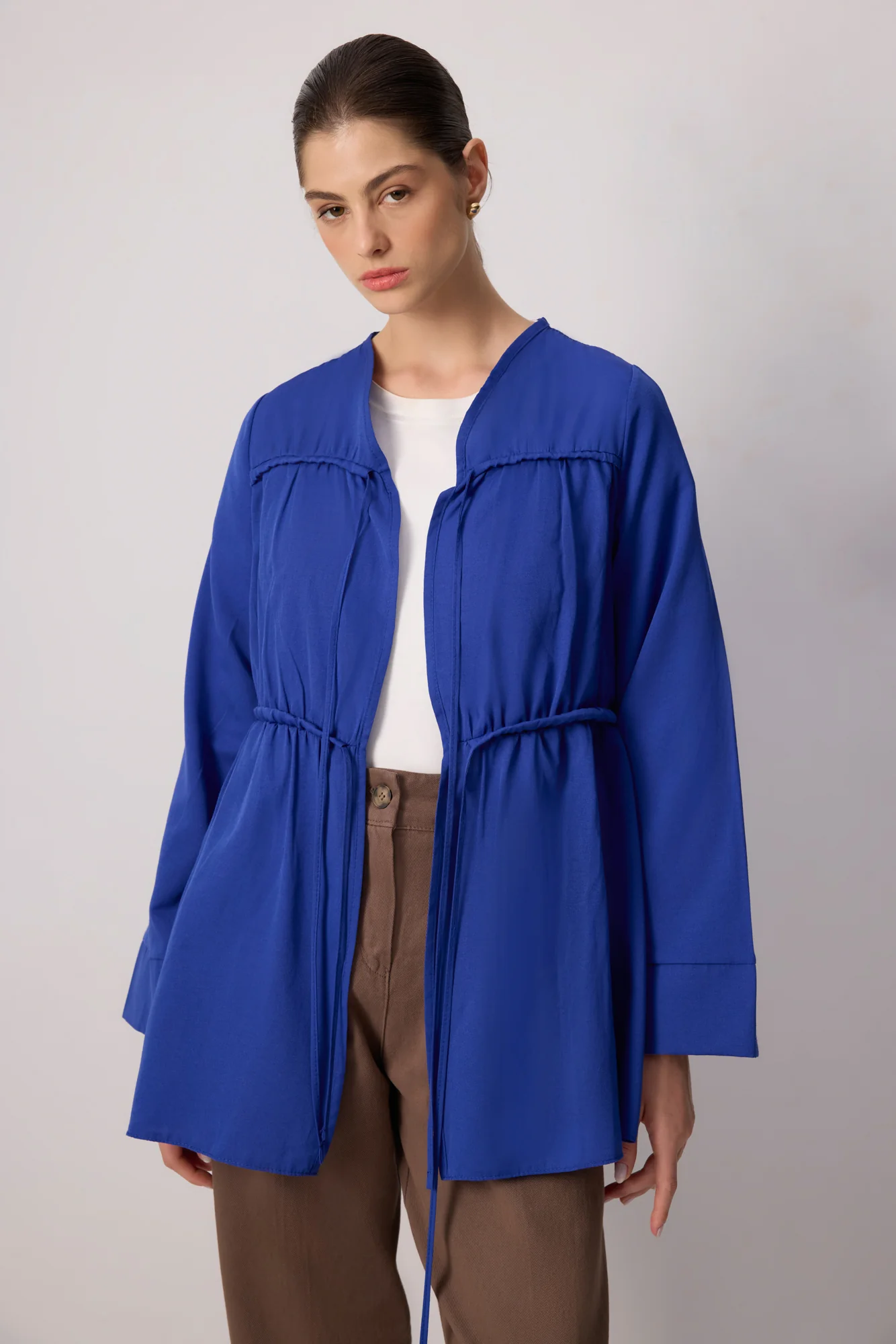 FRONT GATHERED POPLIN KIMONO - Image 3