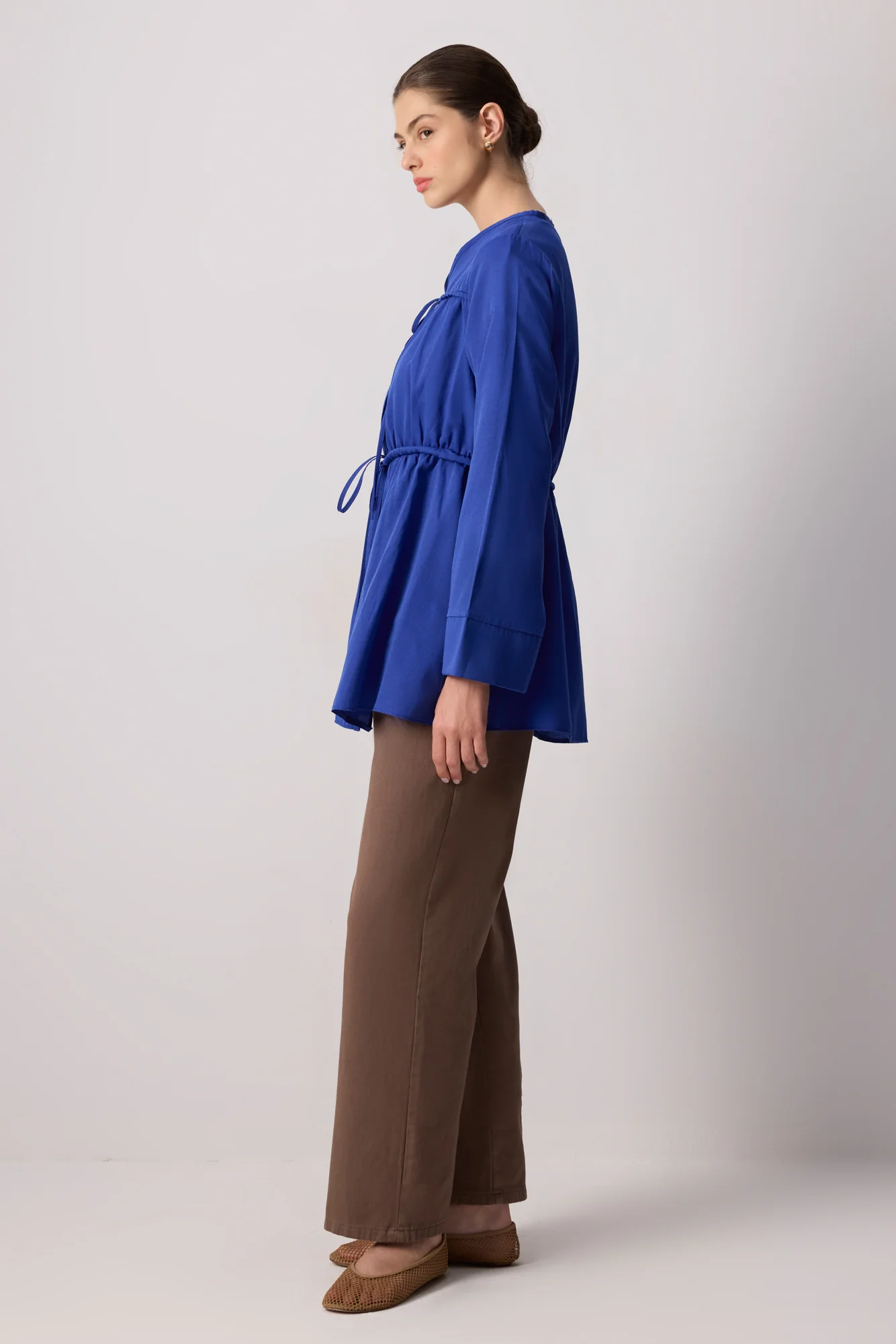 FRONT GATHERED POPLIN KIMONO - Image 4