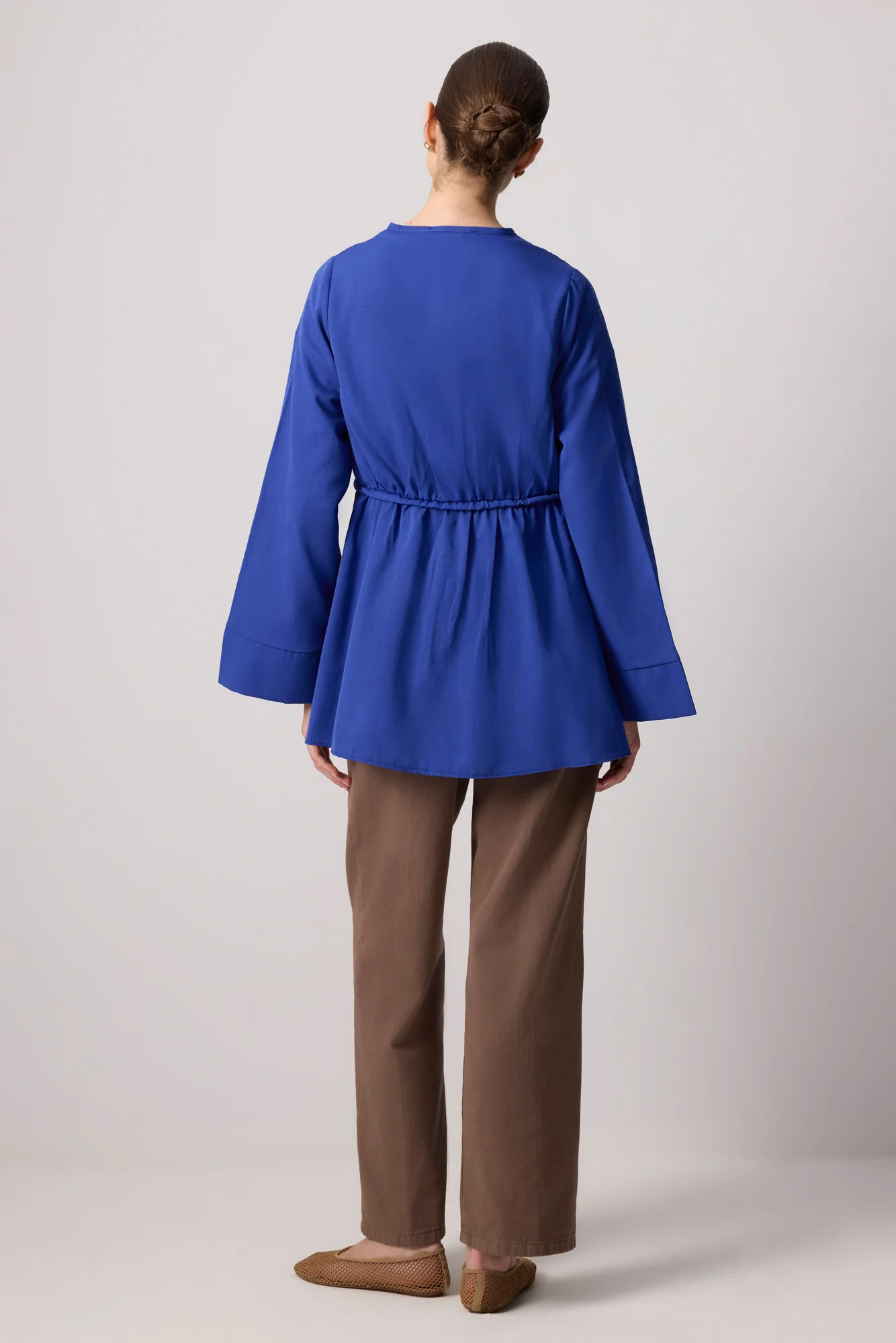 FRONT GATHERED POPLIN KIMONO - Image 5