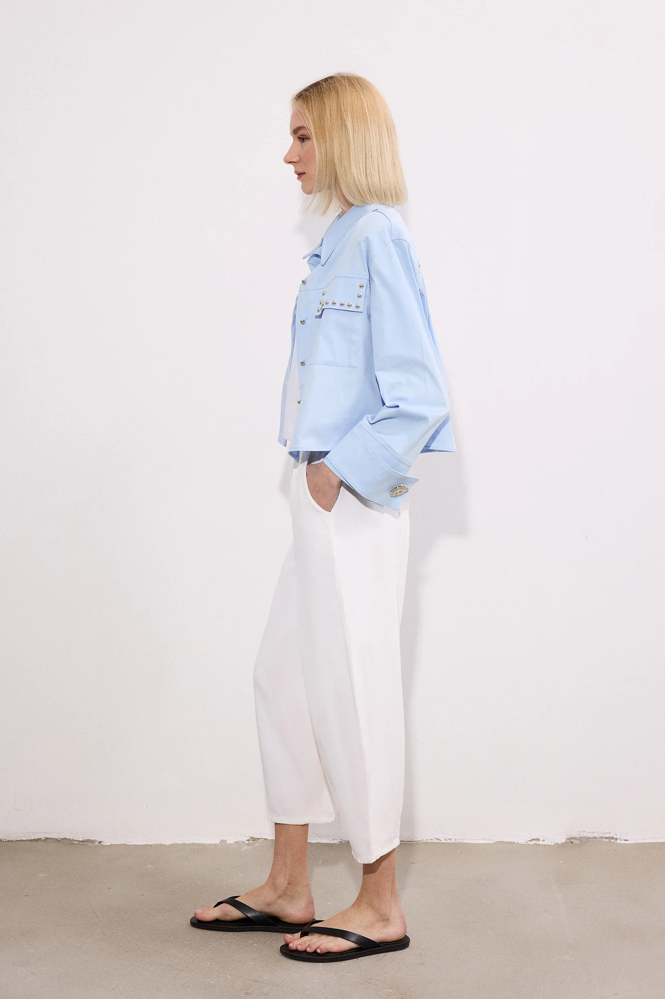 GABARDINE BALLOON PANTS WITH ELASTIC WAISTBAND - Image 5