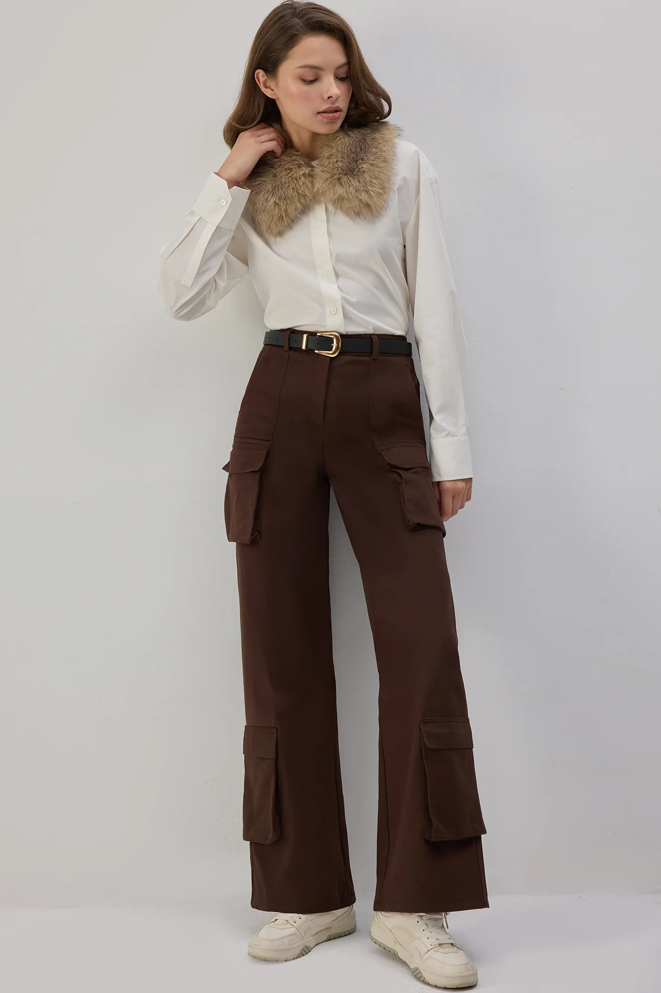 GABARDINE CARGO TROUSERS - Image 2