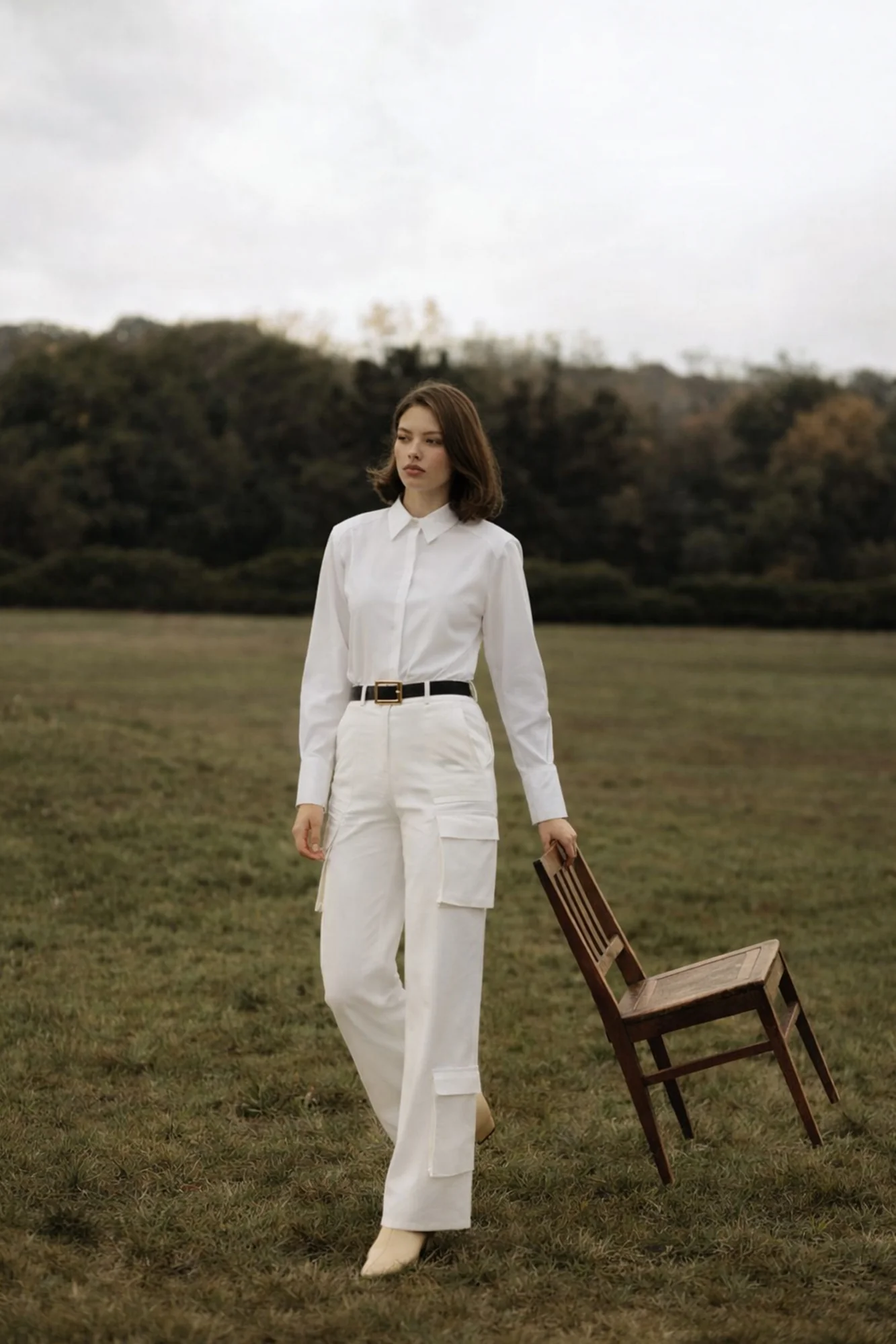 GABARDINE CARGO TROUSERS - Image 2