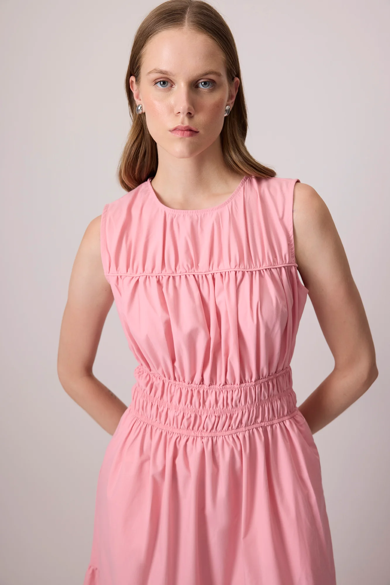 GATHERED POPLIN GILET - Image 3