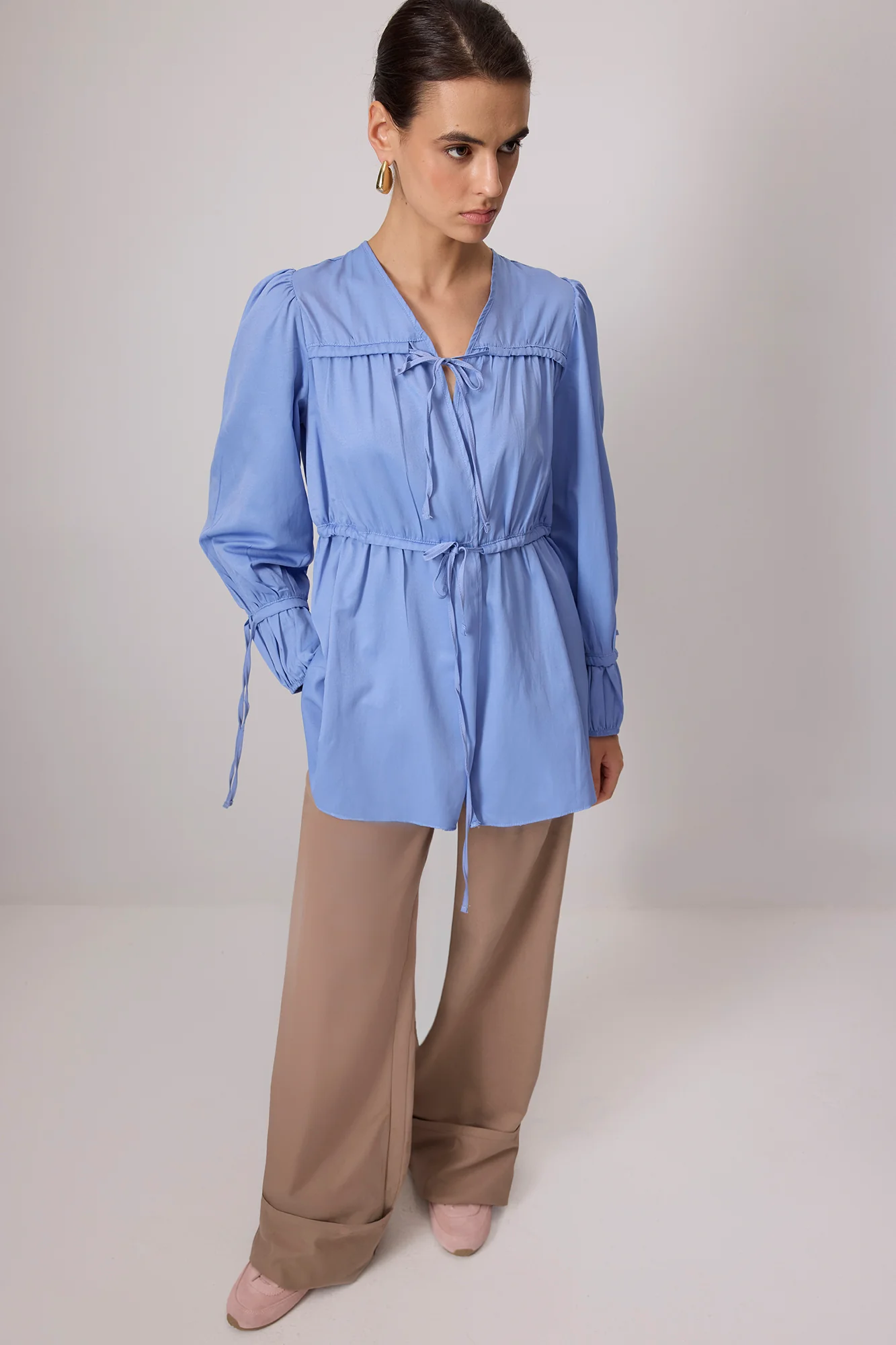 GATHERED POPLIN KIMONO - Image 3