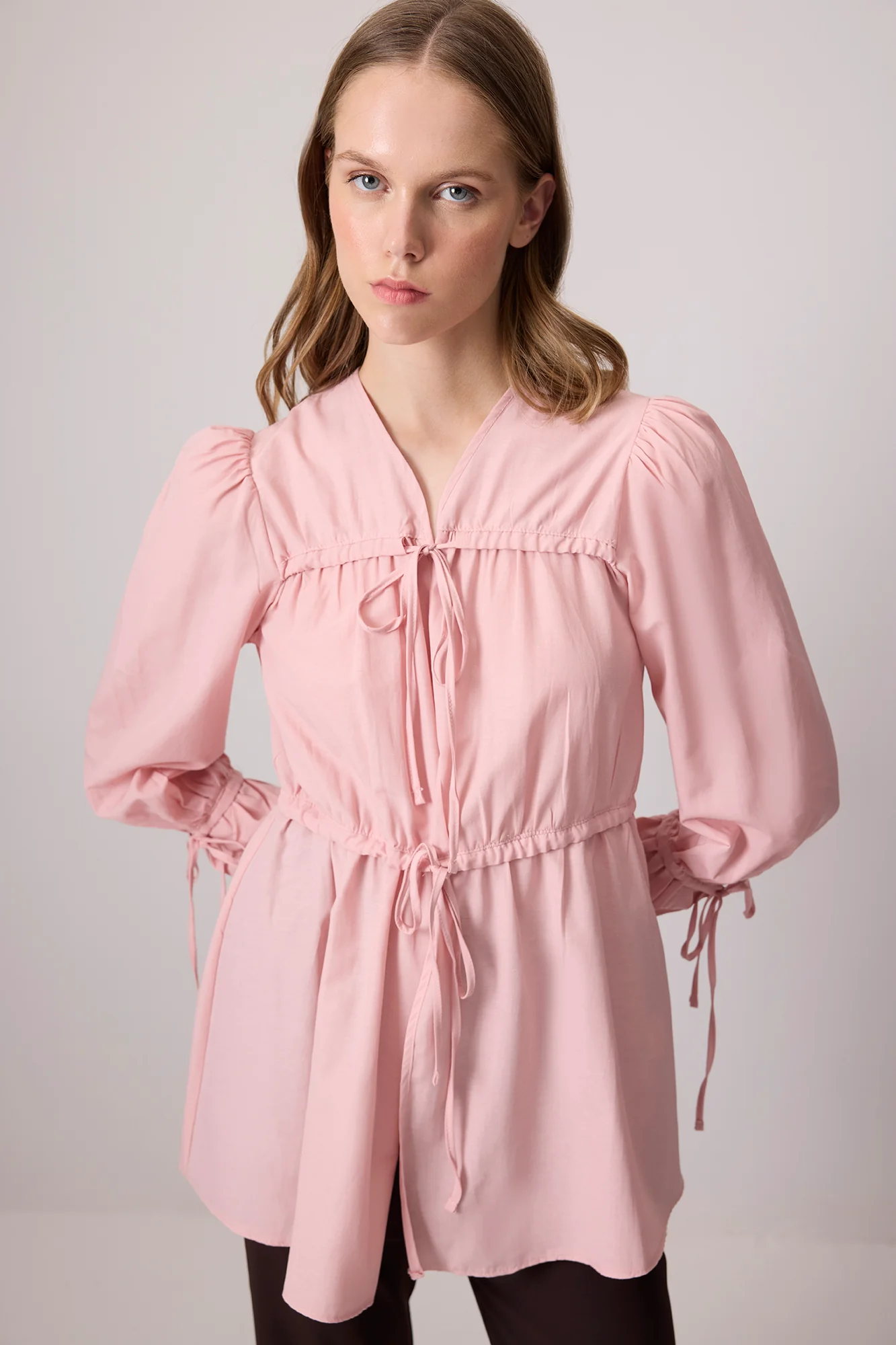GATHERED POPLIN KIMONO - Image 4