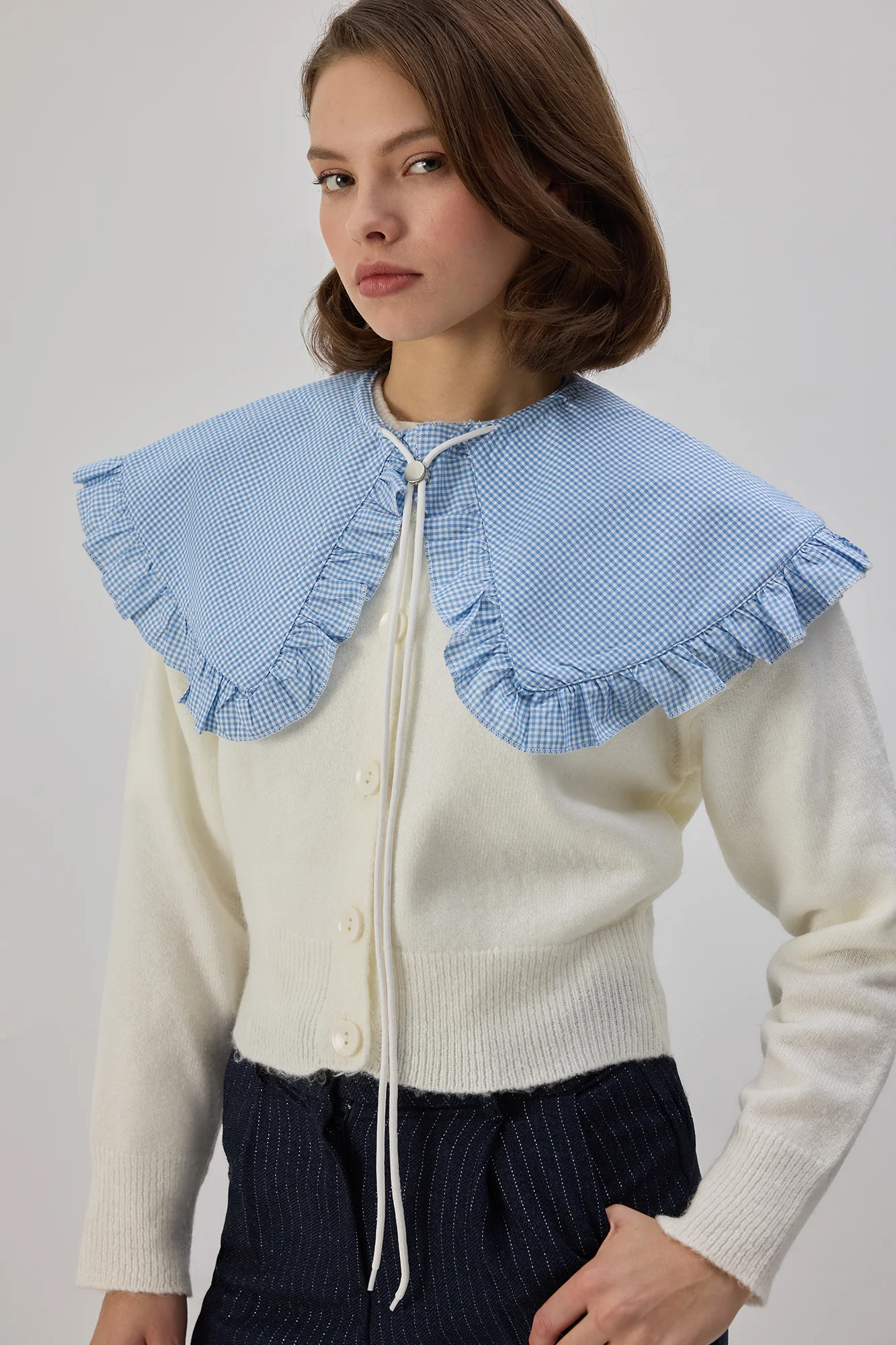GINGHAM RUFLED COLLAR - Image 3