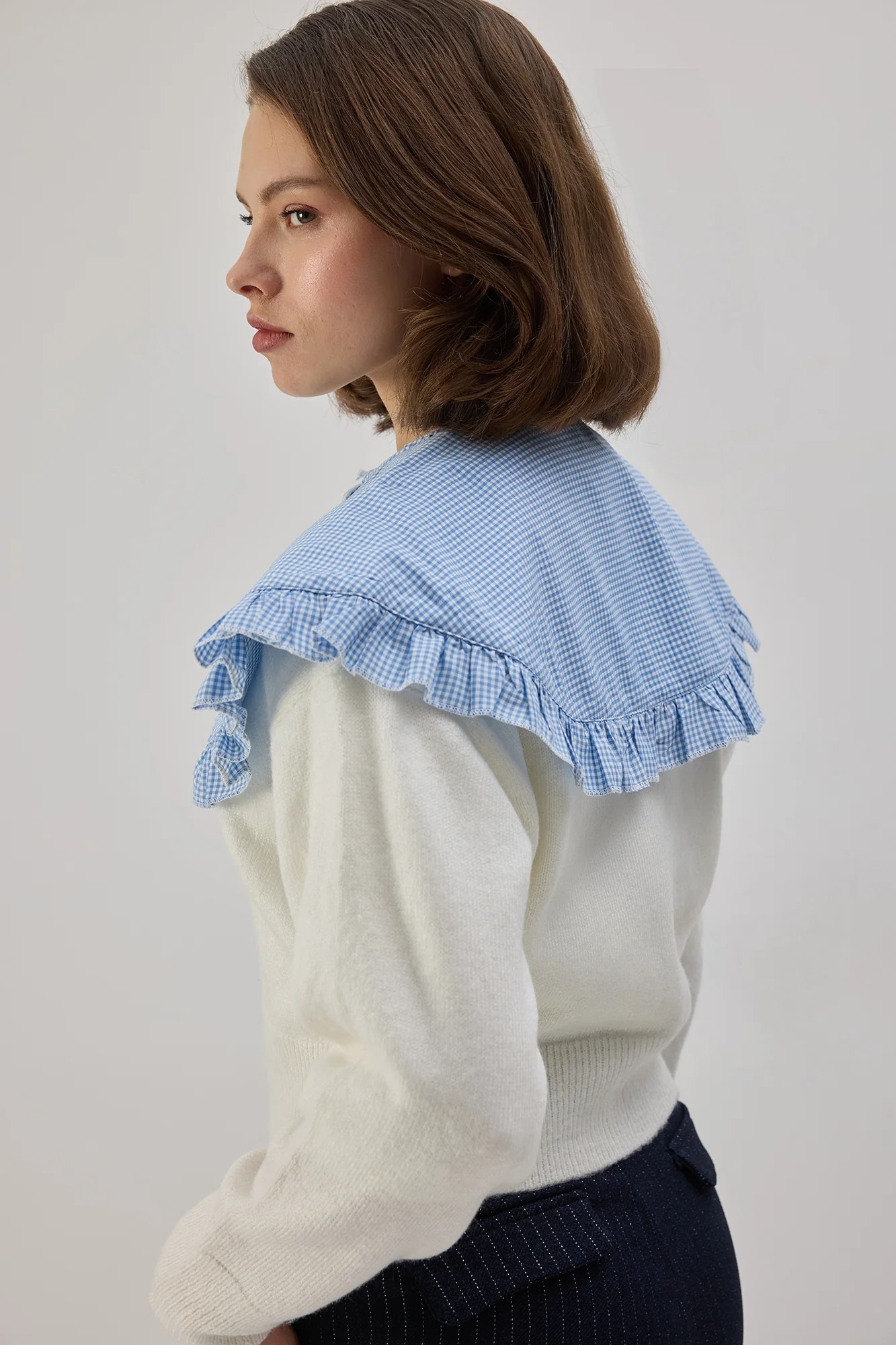 GINGHAM RUFLED COLLAR - Image 4