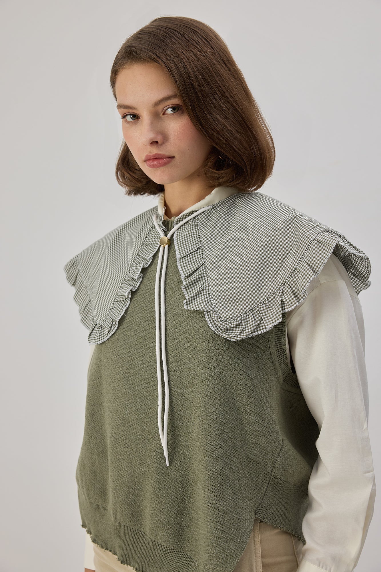 GINGHAM RUFLED COLLAR - Image 3