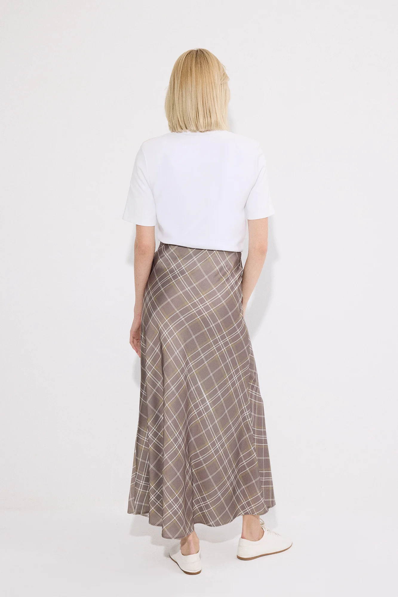 GINGHAM SATIN SKIRT - Image 6