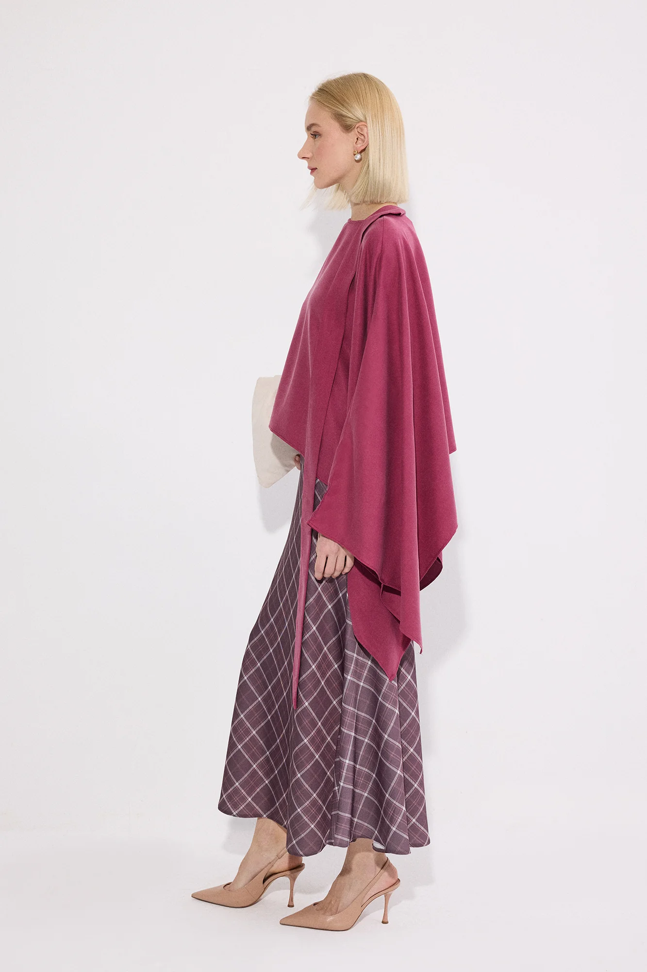 GINGHAM SATIN SKIRT - Image 3