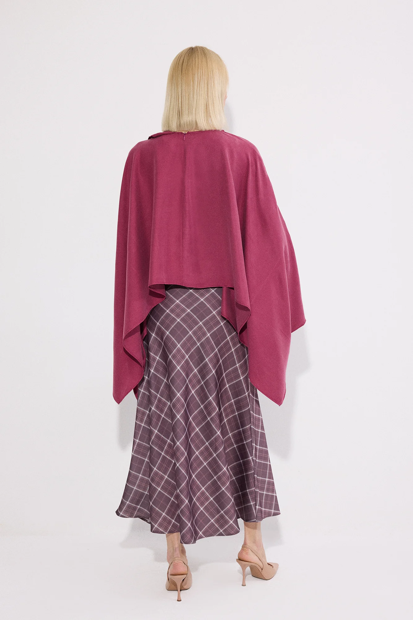 GINGHAM SATIN SKIRT - Image 6