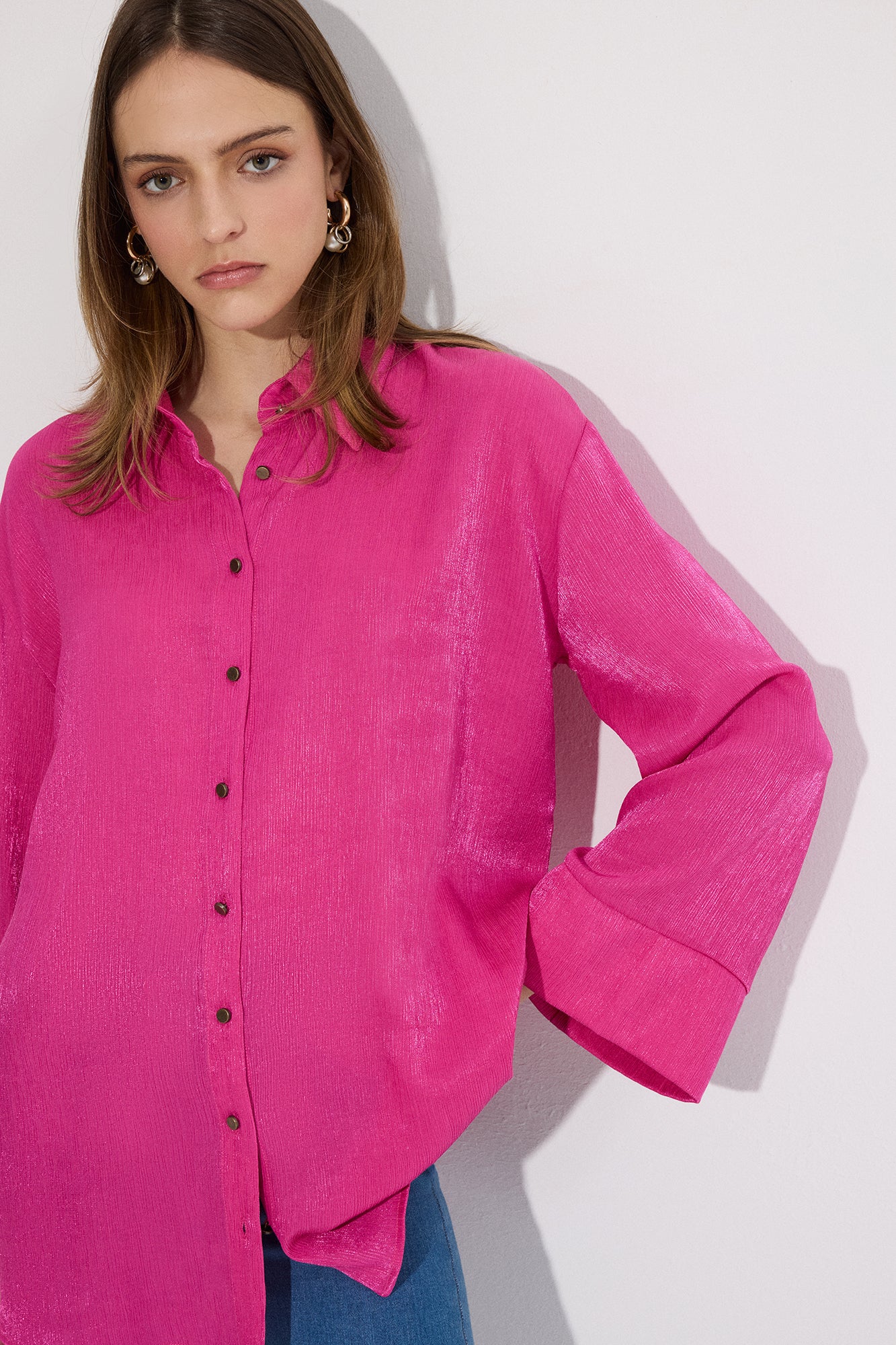 GLITTER CRINKLE SHIRT - Image 3