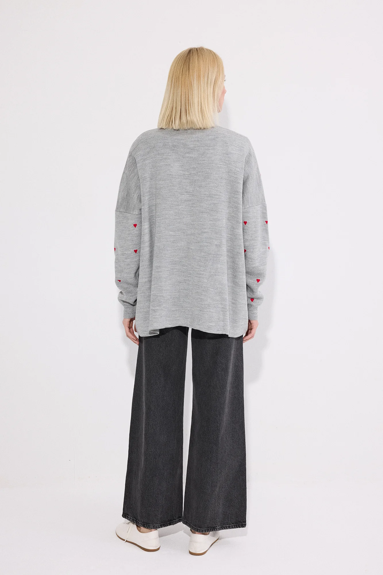 HEART PATTERNED KNIT CARDIGAN - Image 5