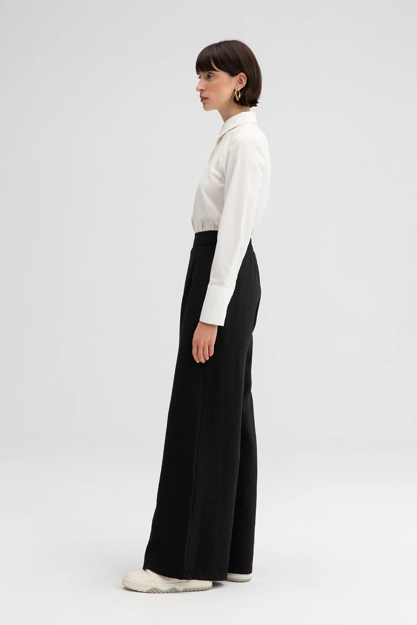 HIGH WAISTED CUPRA TROUSERS - Image 3