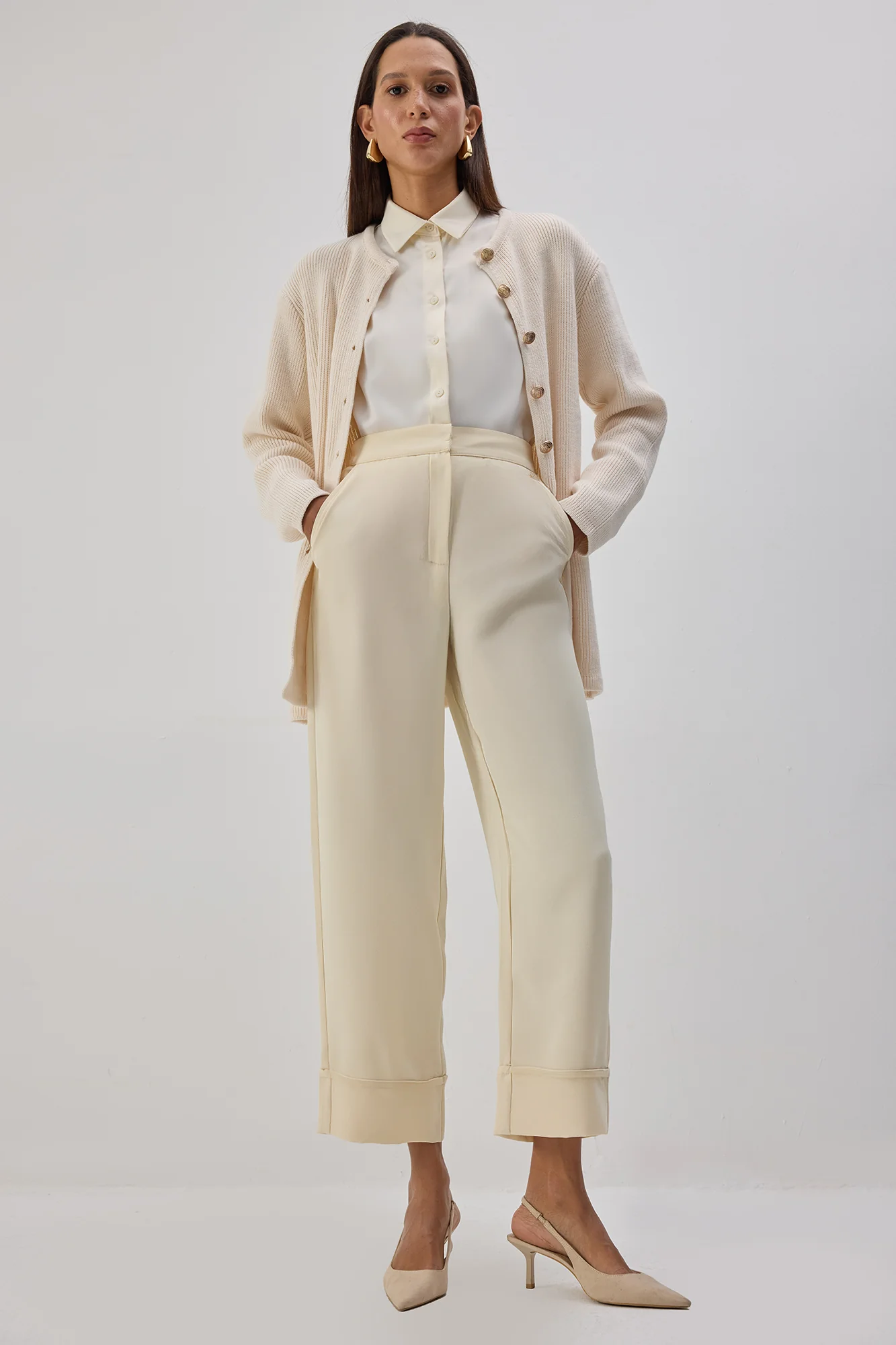 HIGH WAISTED DOUBLE LEG TROUSERS - Image 2