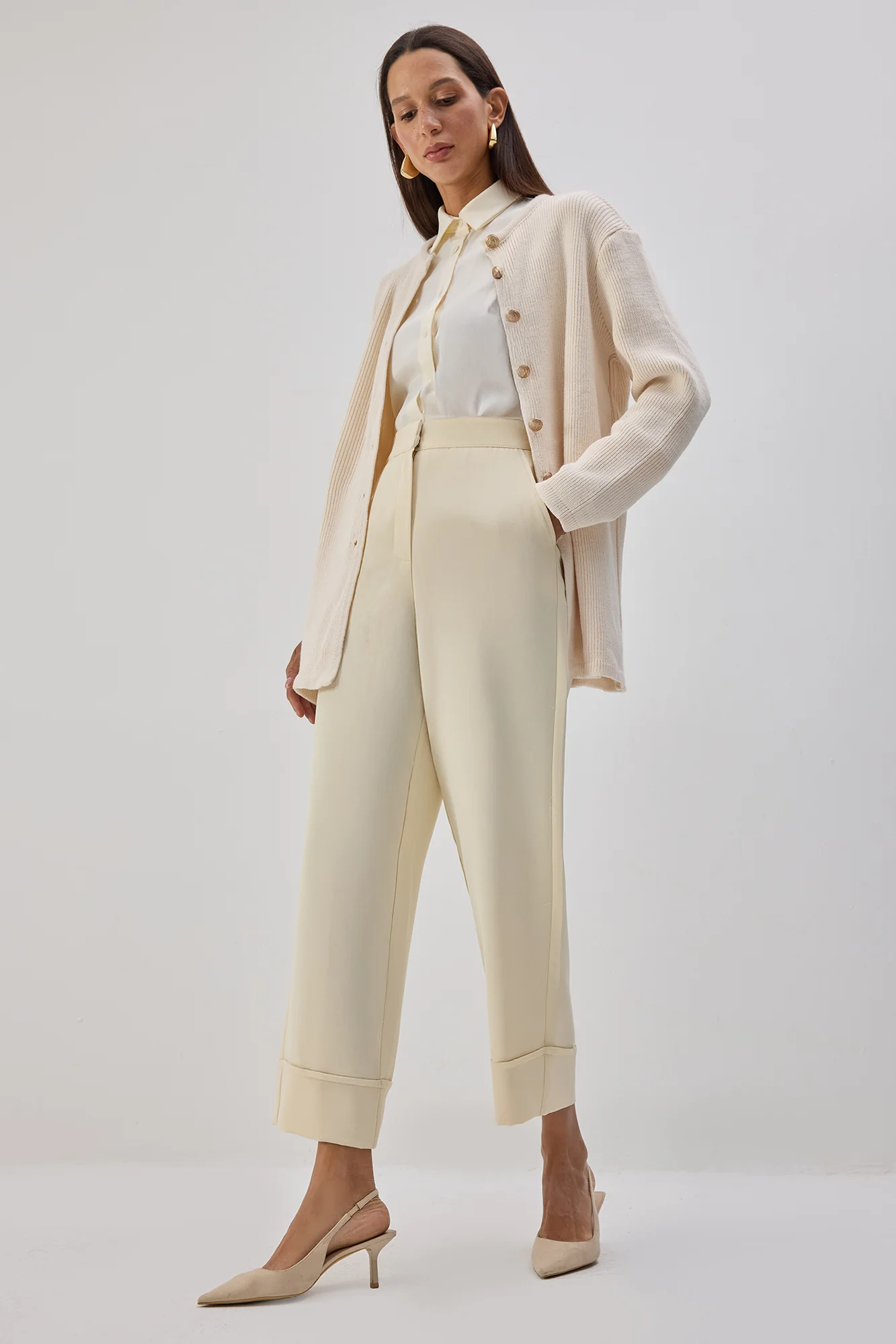 HIGH WAISTED DOUBLE LEG TROUSERS - Image 3