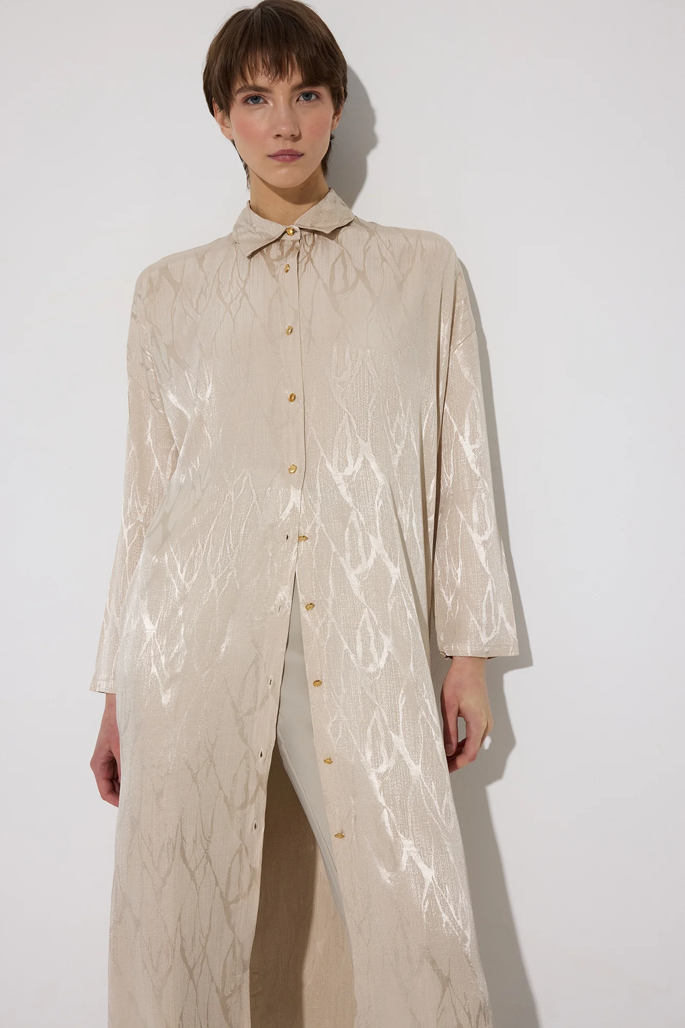 JACQUARD MAXI SATIN TUNIC - Image 2