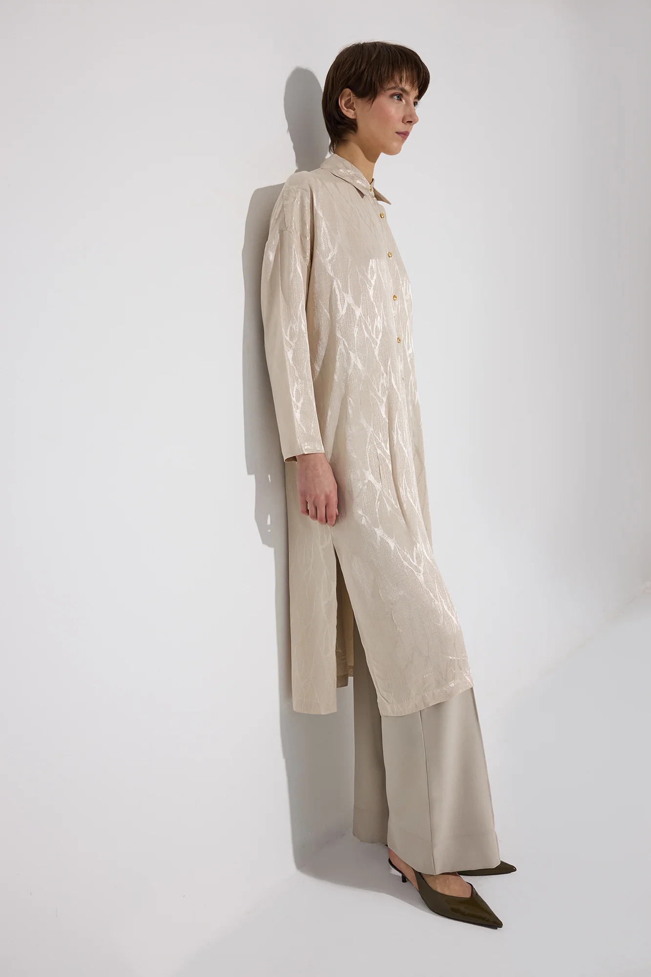JACQUARD MAXI SATIN TUNIC - Image 4