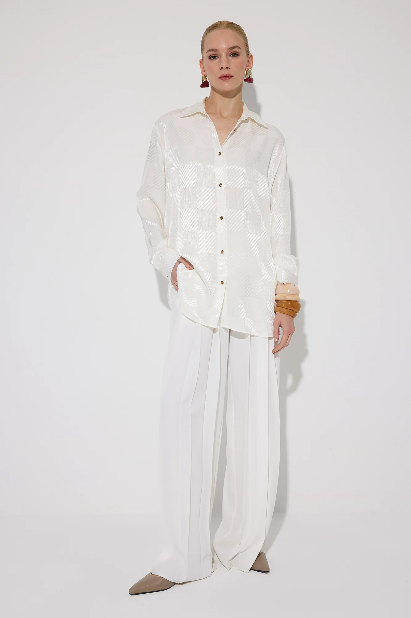 JACQUARD SATIN SHIRT - Image 2