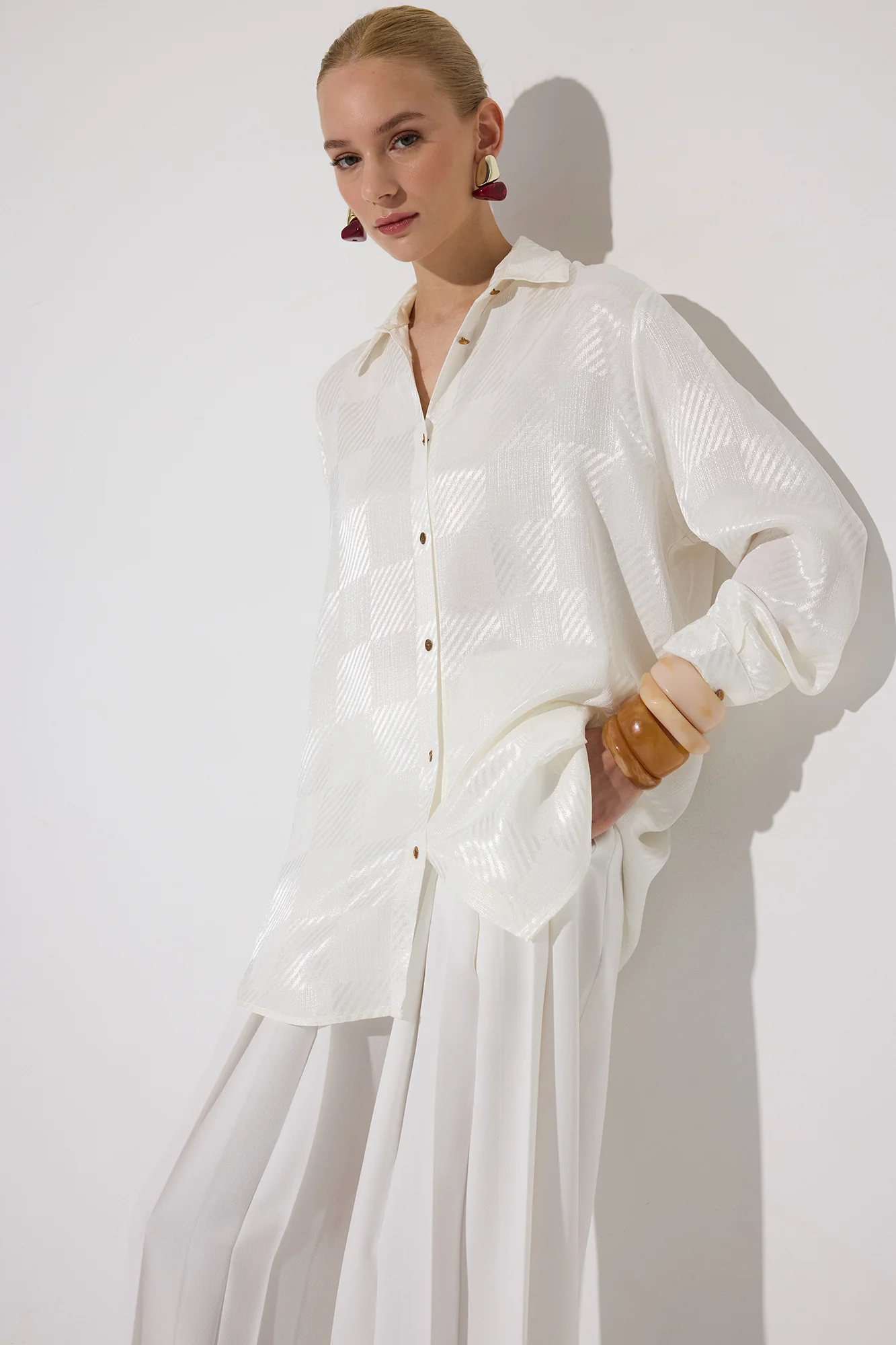 JACQUARD SATIN SHIRT - Image 3