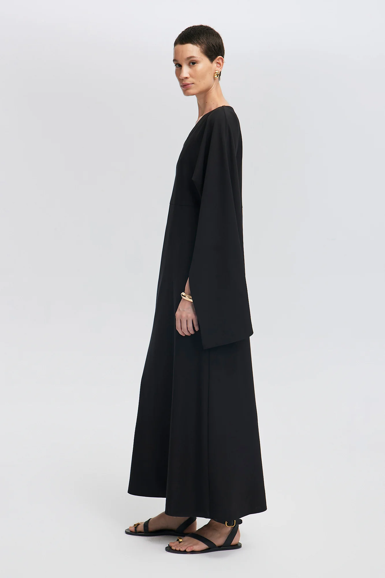 CAPE SLEEVE CREPE DRESS - Image 3
